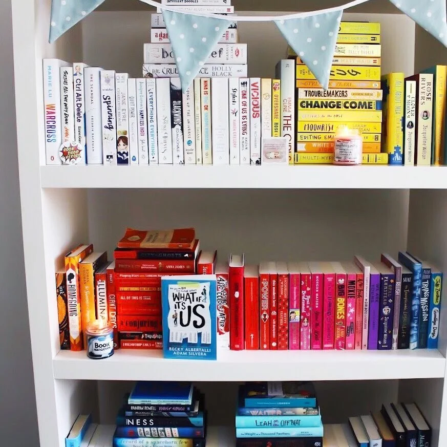 Rainbow Bookshelf with What If It's Us by Becky Albertalli