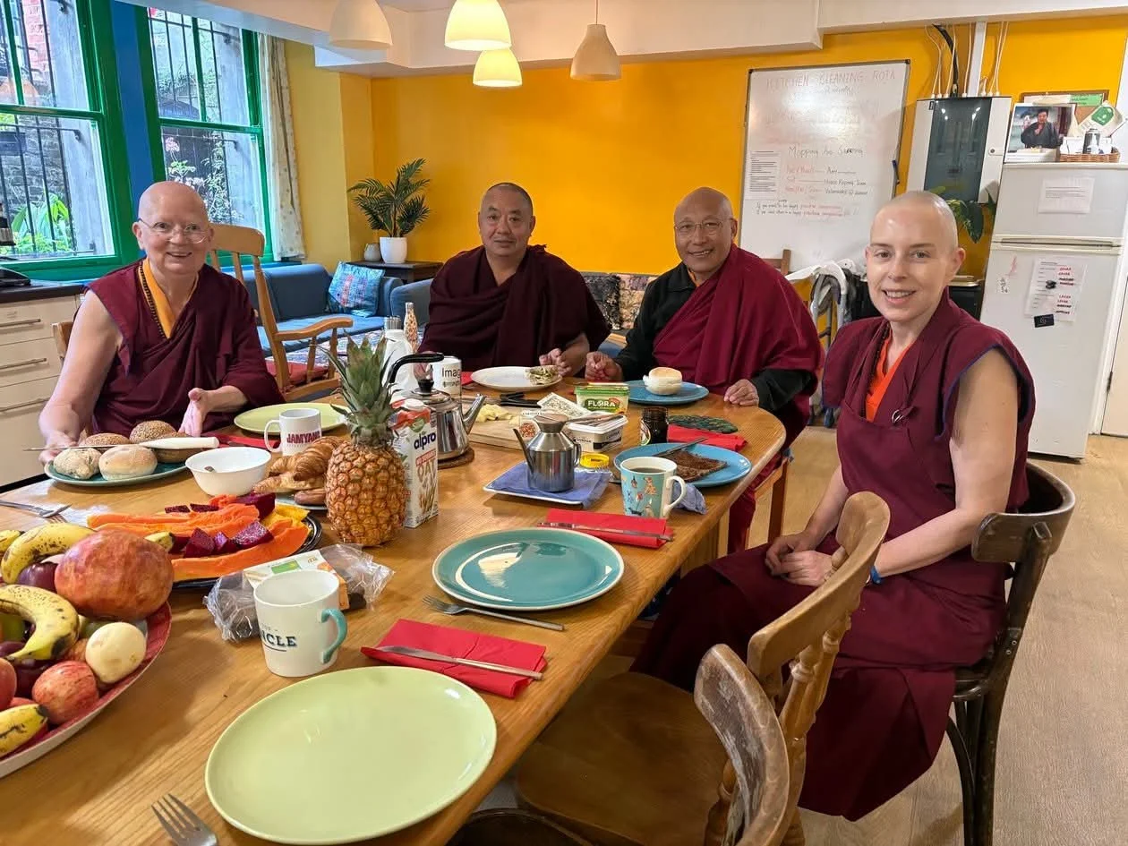 Lamas visiting Samye Dzong London, with Lama Zangmo and Ani Choga - photo album