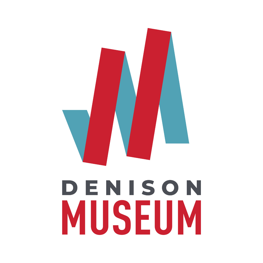 Logo of Denison Museum featuring a stylized building icon and text