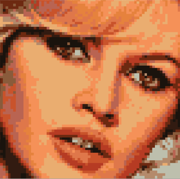 Plantilla Briggite Bardot / 71x70 pixeles / 13 colores ($7.900 Pesos chilenos)
