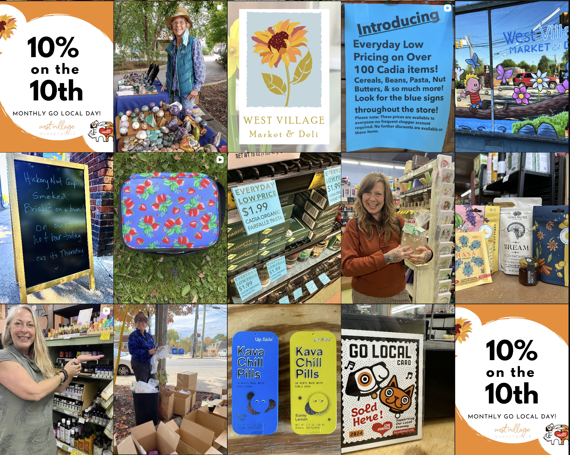 A screenshot of the West Village Market instagram feed while it was managed by Lark About Design.