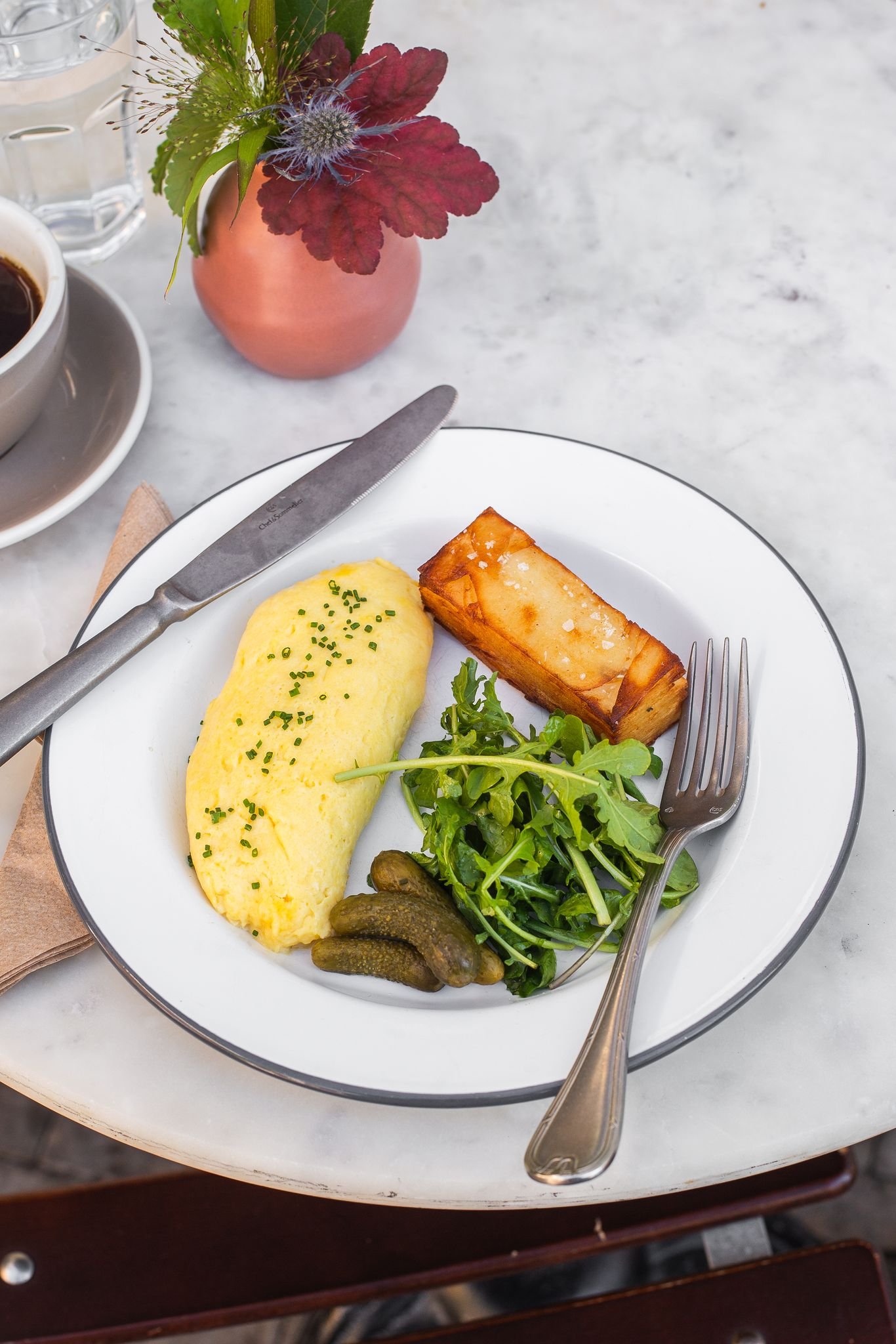 FRENCH OMELETTE WITH POTATO PAVE