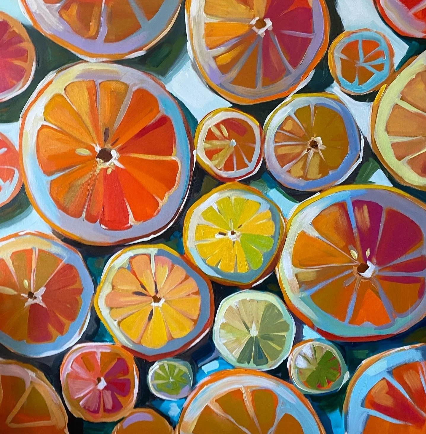 SOLD - Big Citrus - 36x36" acrylic on canvas