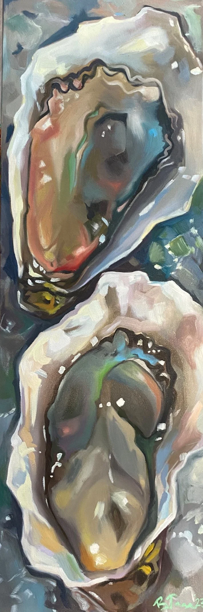 SOLD - Oyster Duet - 12x36"