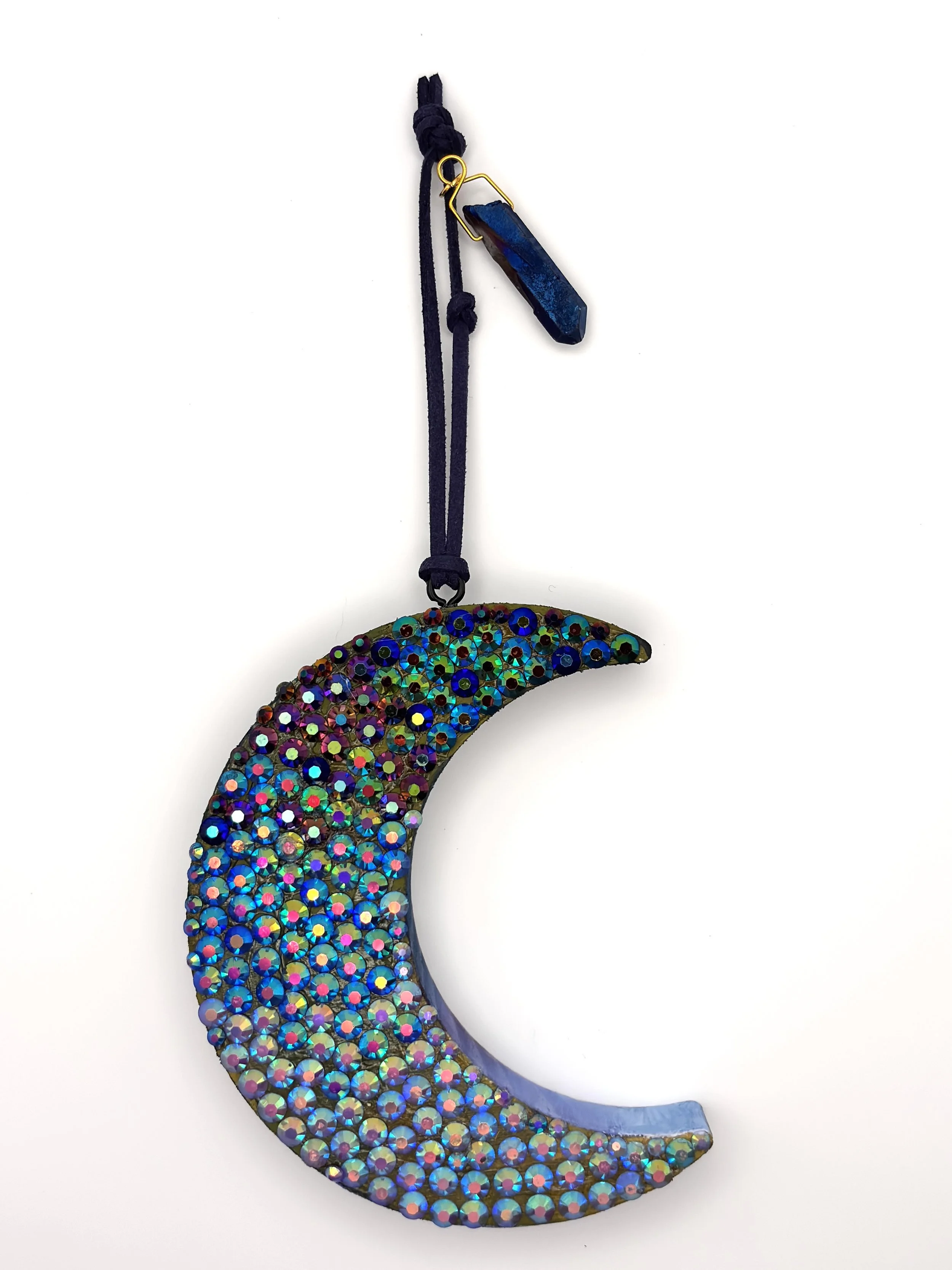Dark Sparkle Moon Ornament