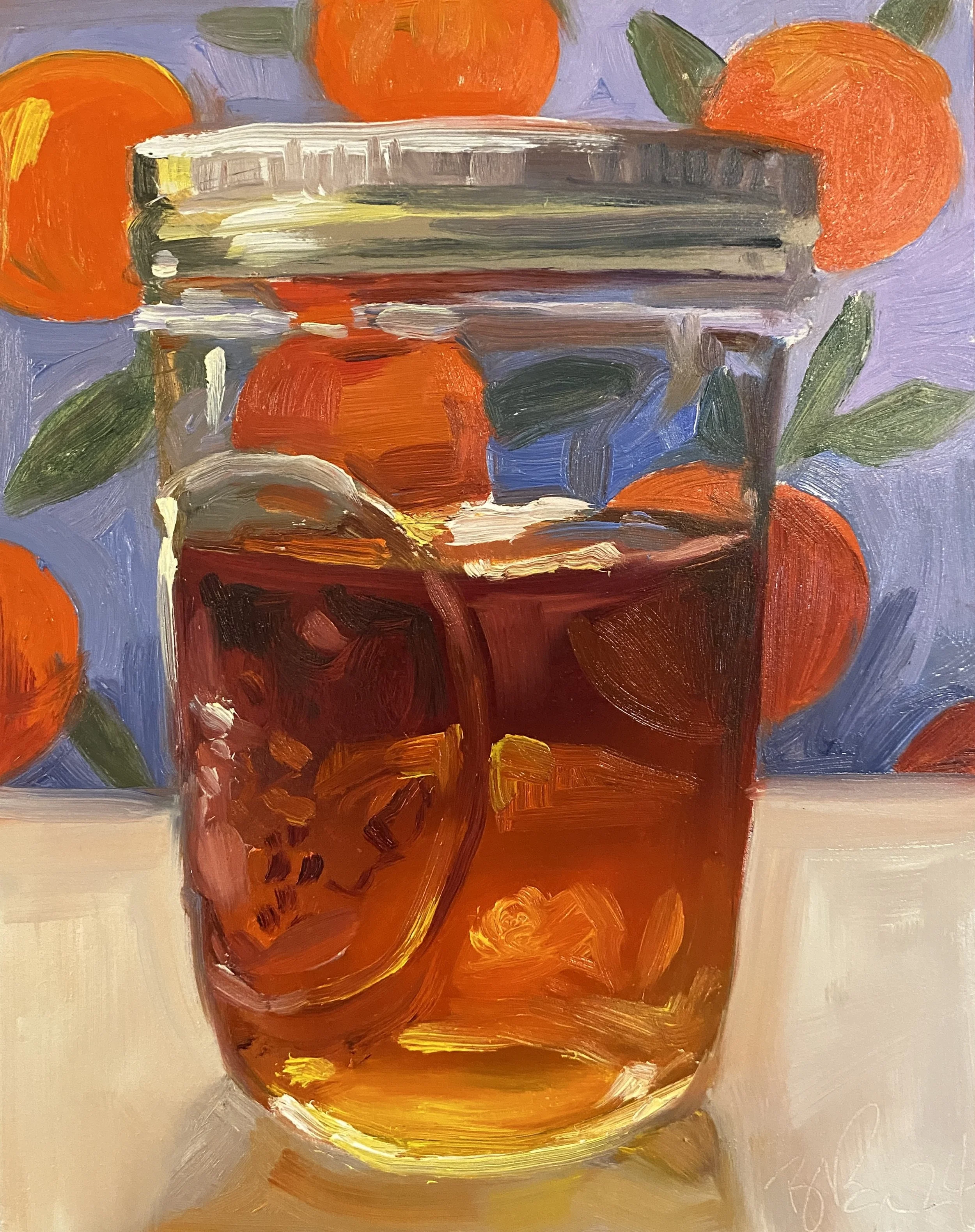 SOLD Honey - 8"x10" oil on 2" cradled panel, 2024