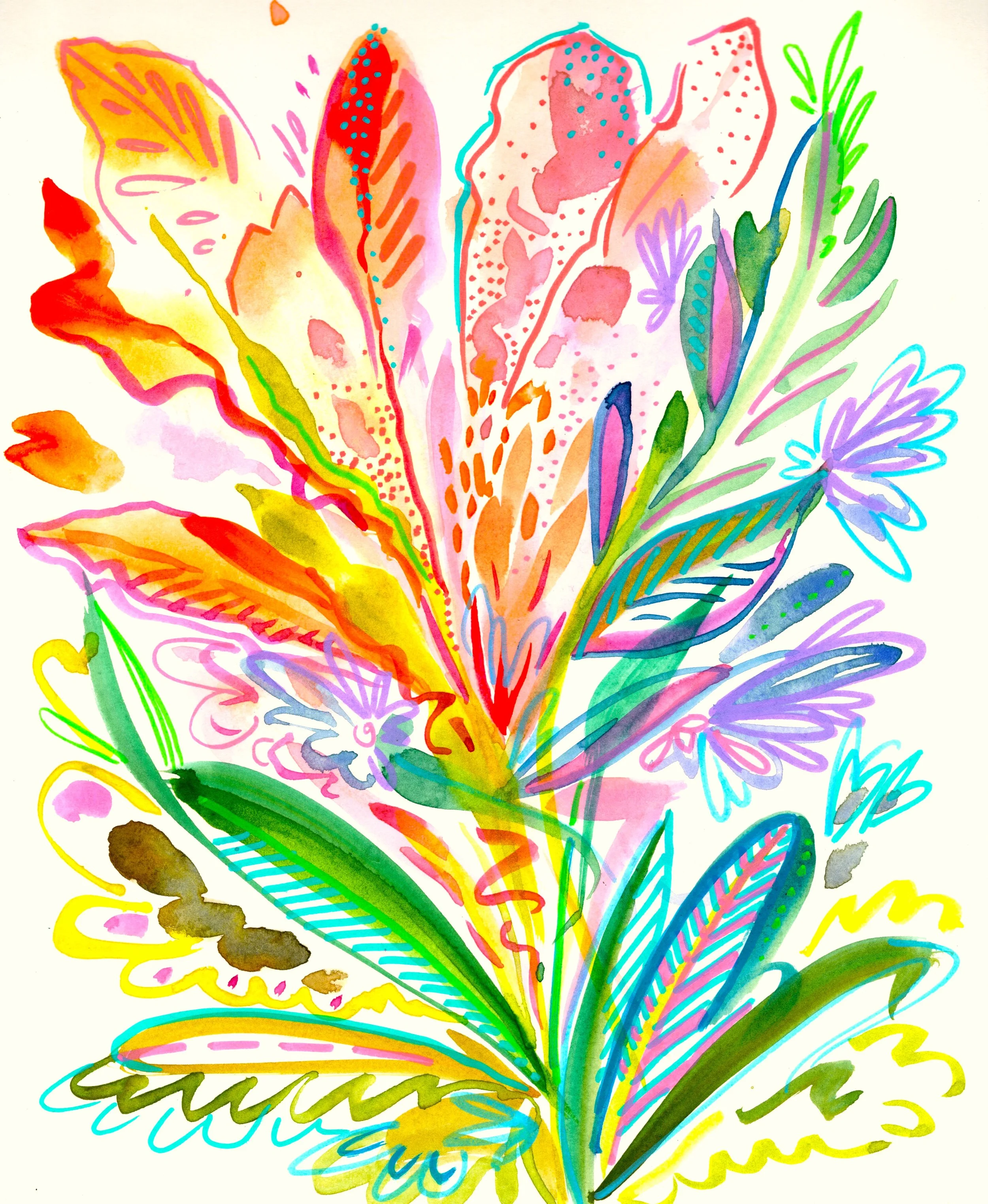Watercolor Bouquet - Fine Art Print