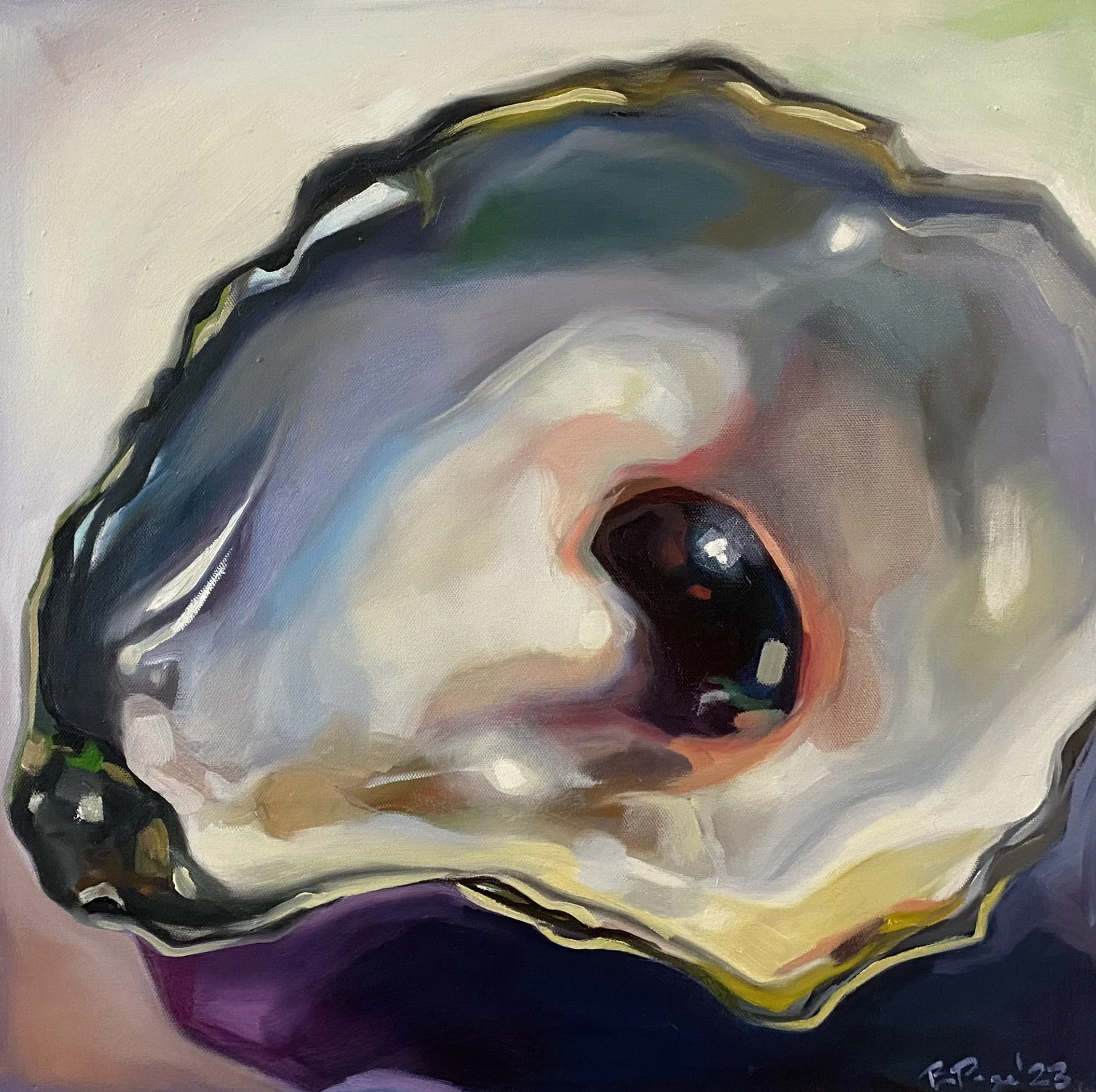 Galaxy Oyster - 20x20" oil on canvas, 2023
