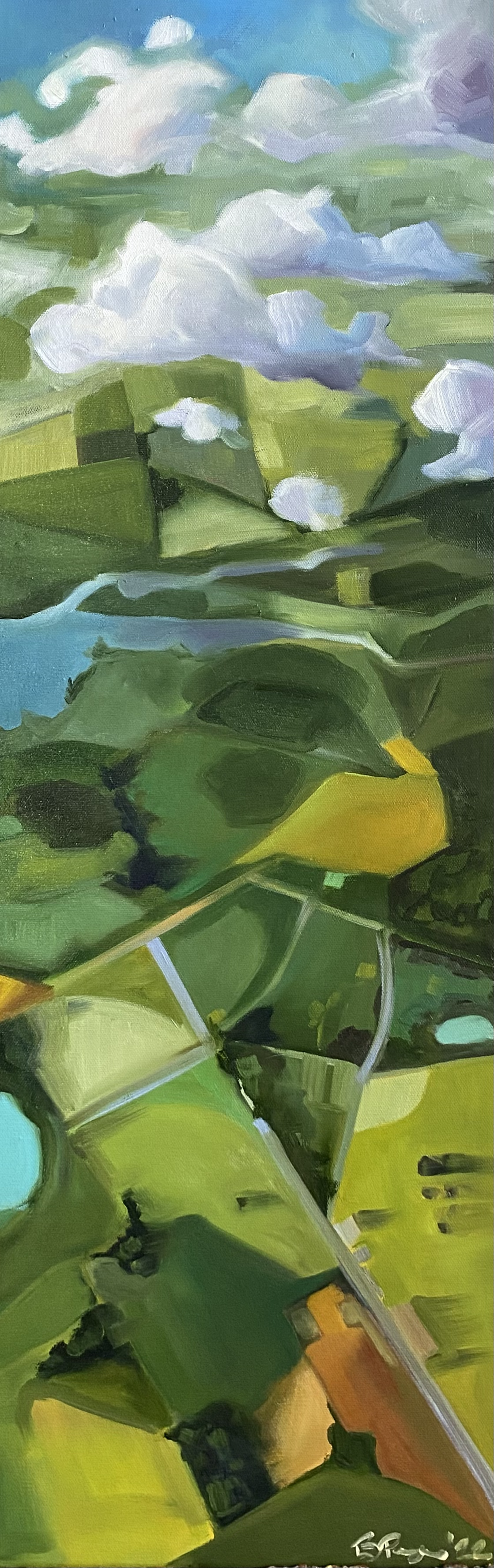 Flight #2 - 12x36" oil on canvas 2022. Available for purchase through The Plum Gallery, St. Augustine, FL.