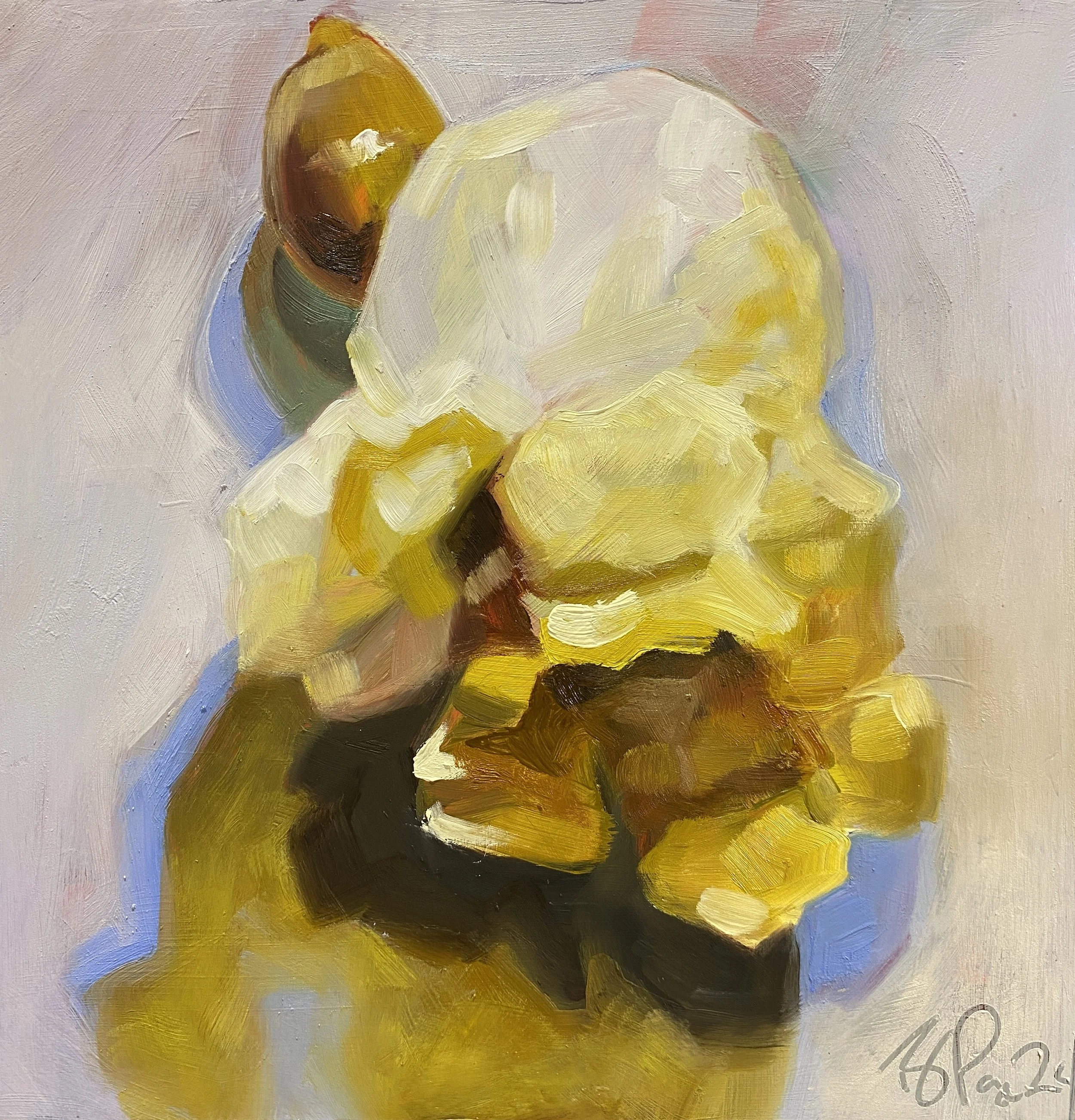  SOLD Popcorn Series #4 - 10x10" oil on 2" cradled panel, 2024.