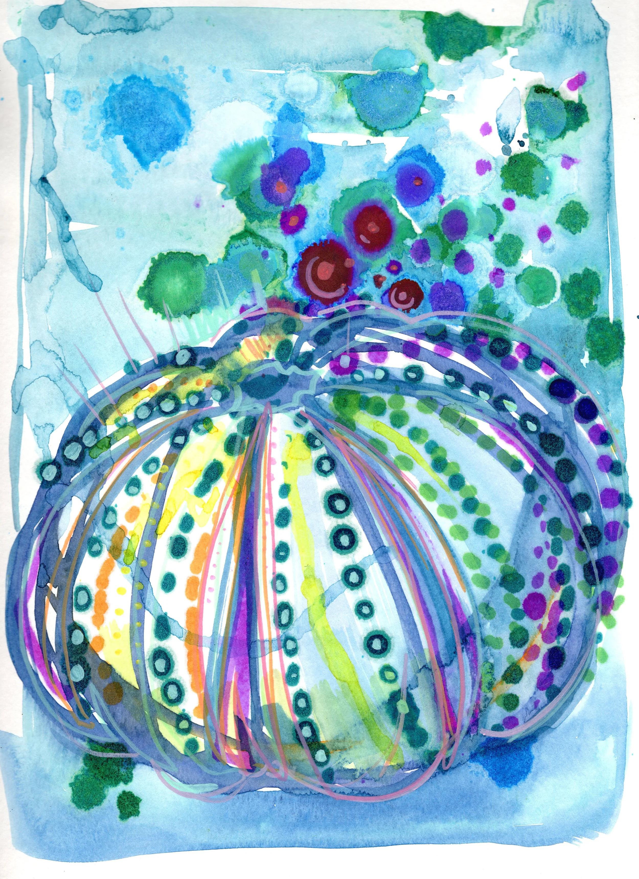 Sea Urchin Blue - Fine Art Print