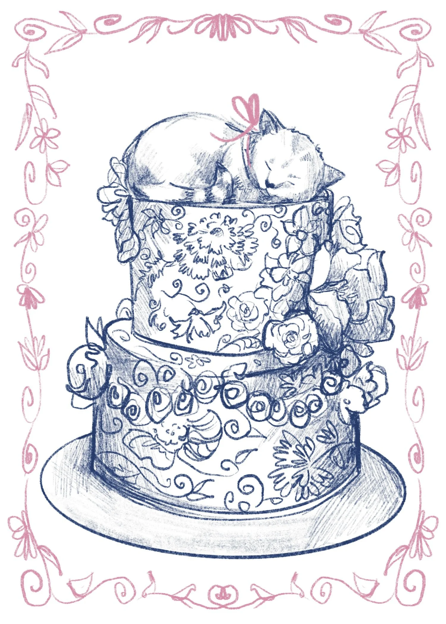 Kitty on Cake - Fine Art Print