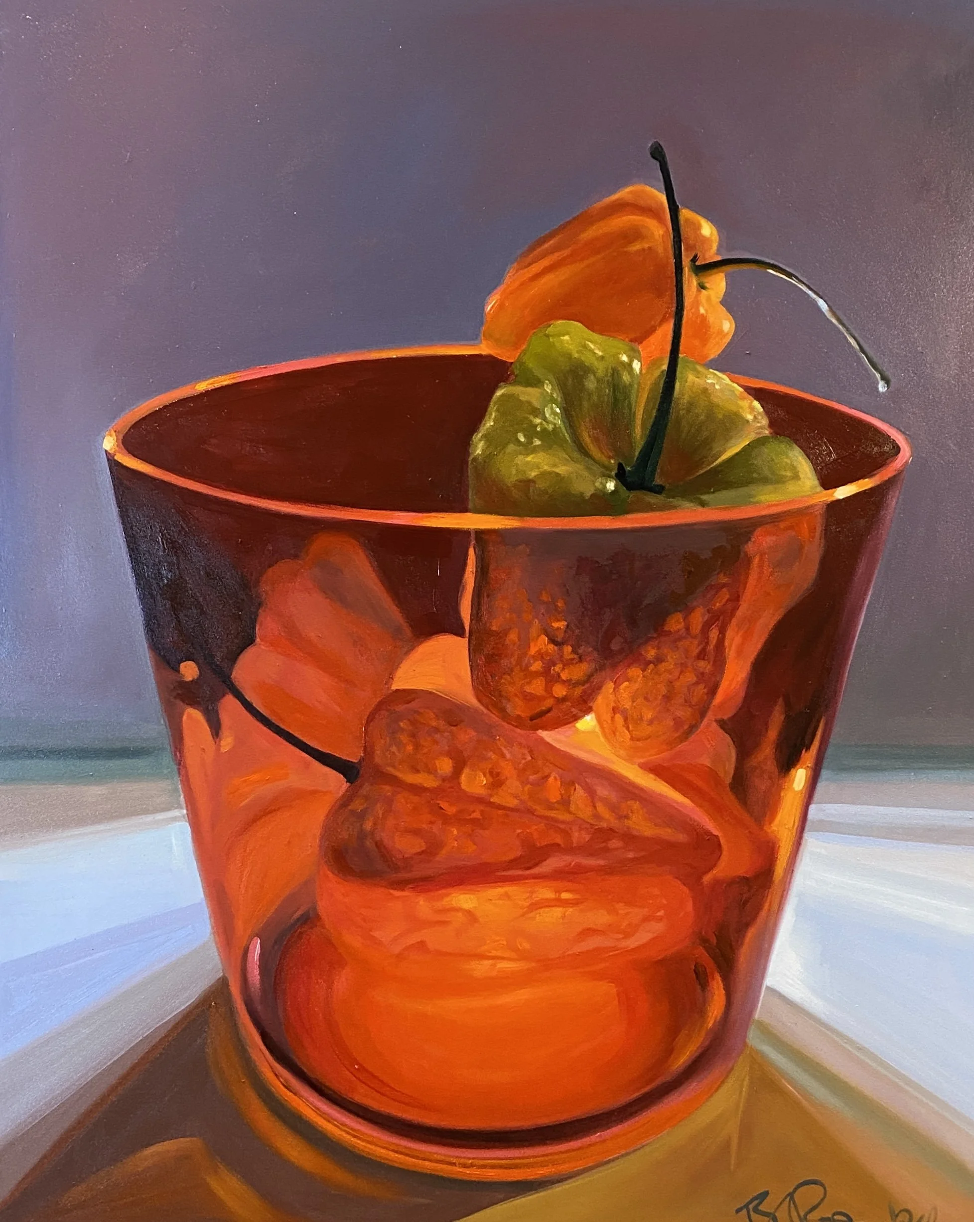Habaneros - 24x30" oil on 2" cradled panel, 2024. 