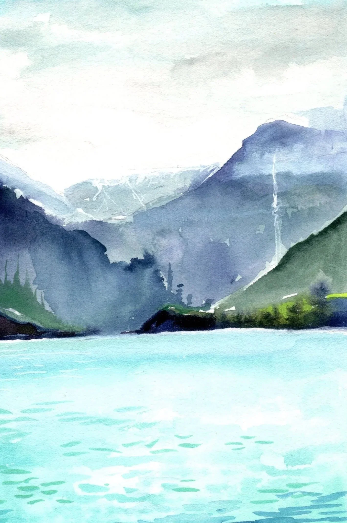 Distant Waterfall - Fine Art Print