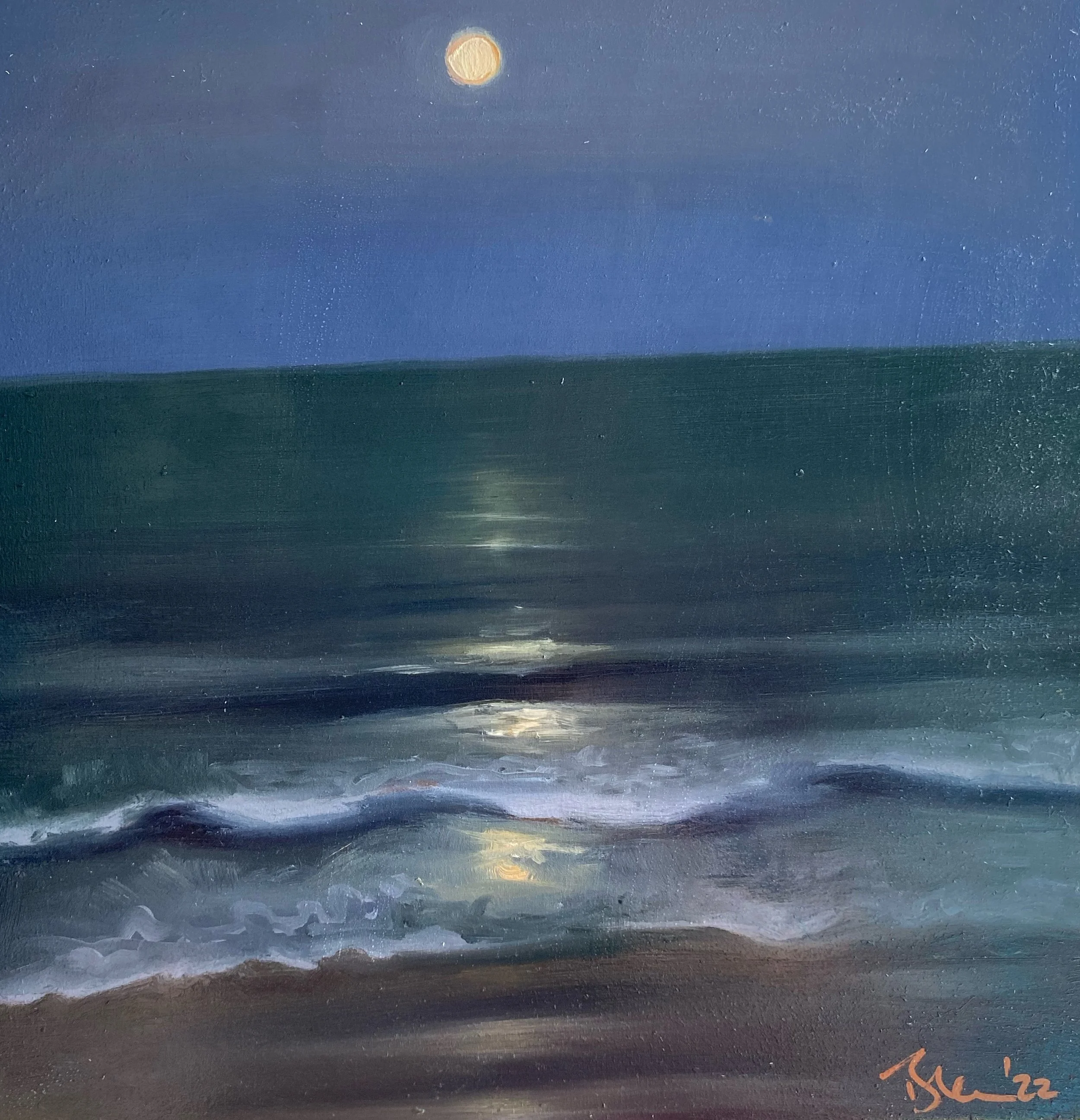 Full Moon - 10x10" oil on cradled panel, 2022