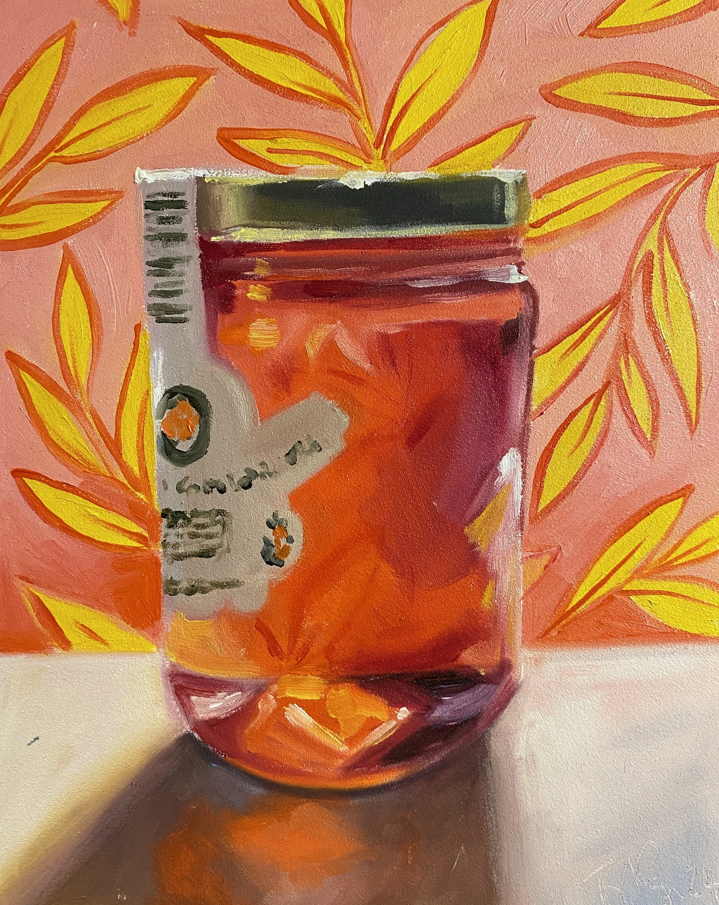 Grapefruit Jelly - 8"x10" oil on 2" cradled panel, 2024