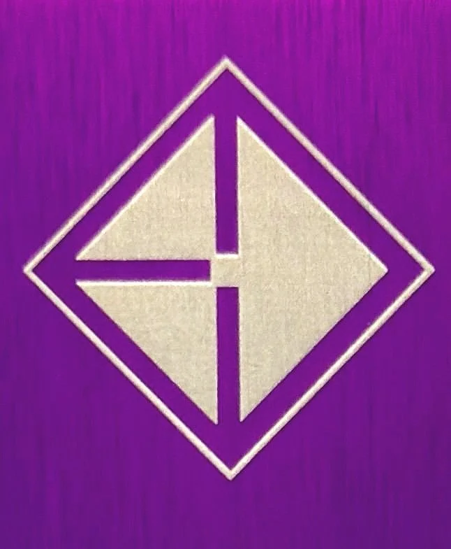 Arrow Finishing Laser Marked Laser engraved Logo on aluminum anodizing color chip purple