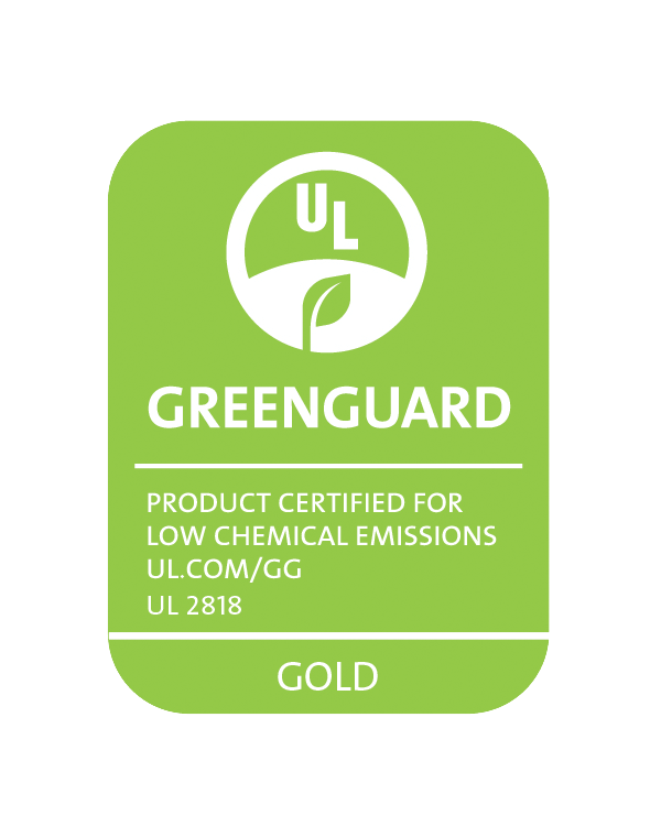 An image of the GREENGUARD Gold certification that PolyBak has earned