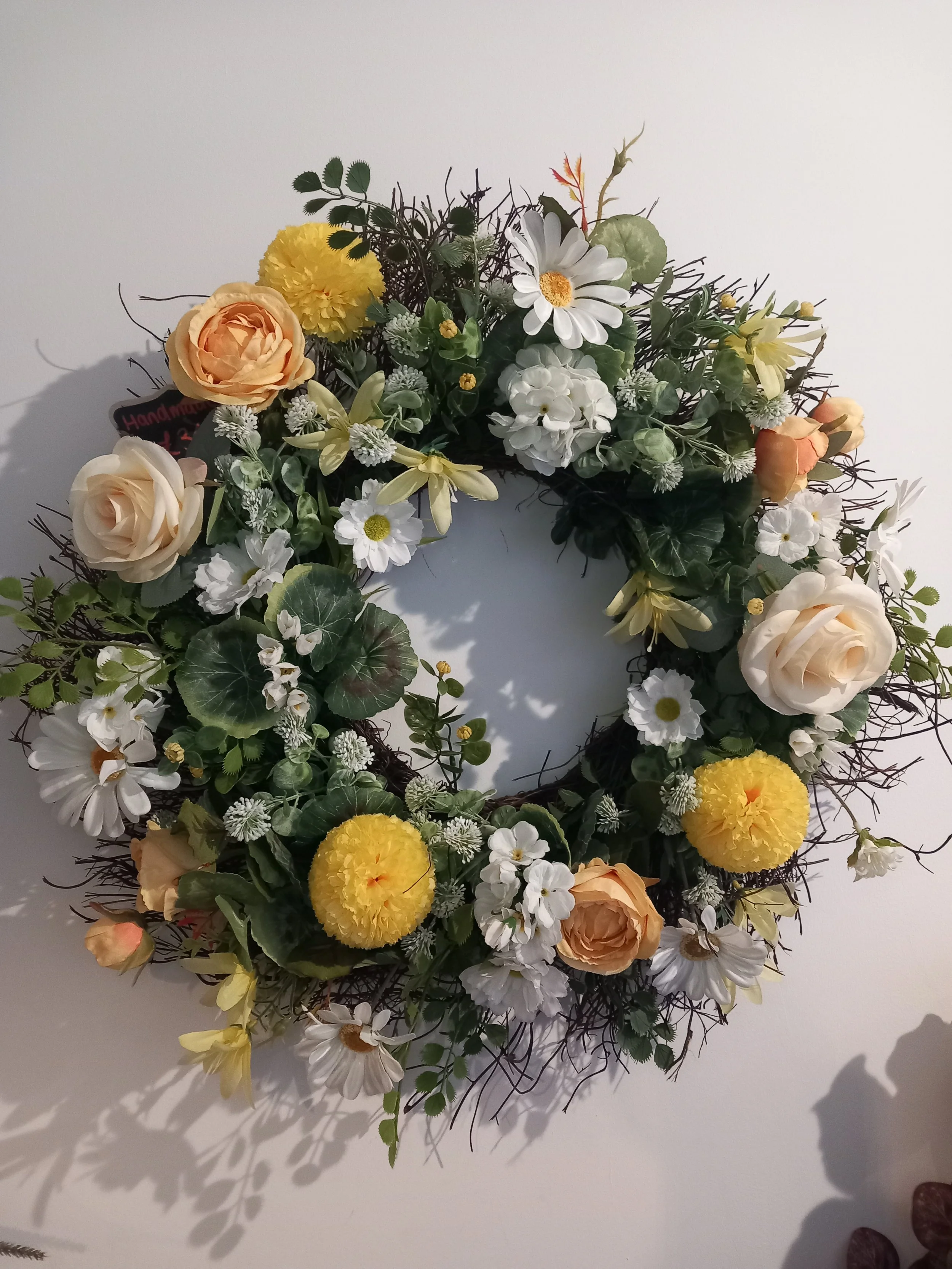 Yellow Faux Door Wreath
