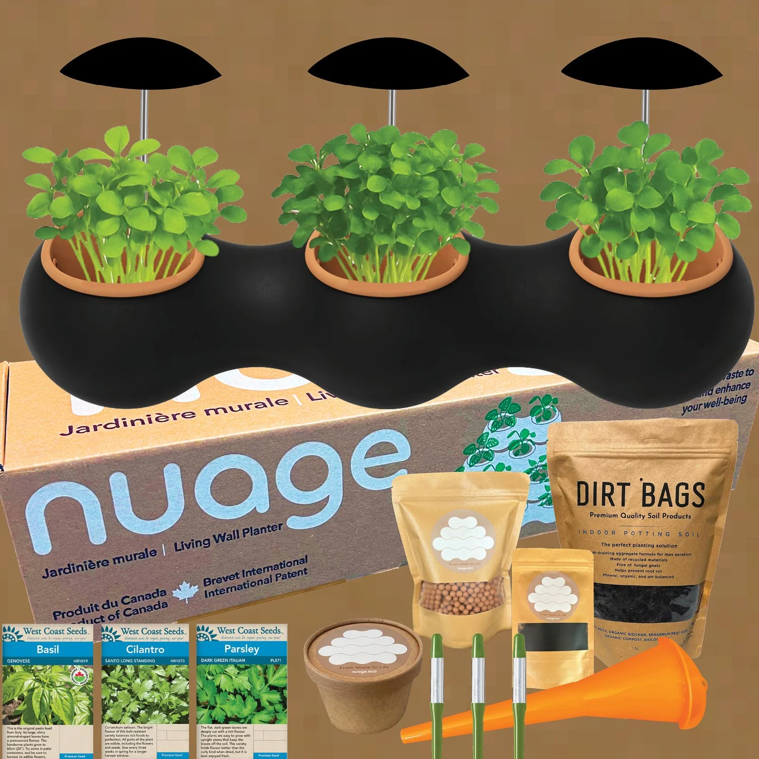 NUAGE3 Vertical Garden Complete — Black Cloud/Terra