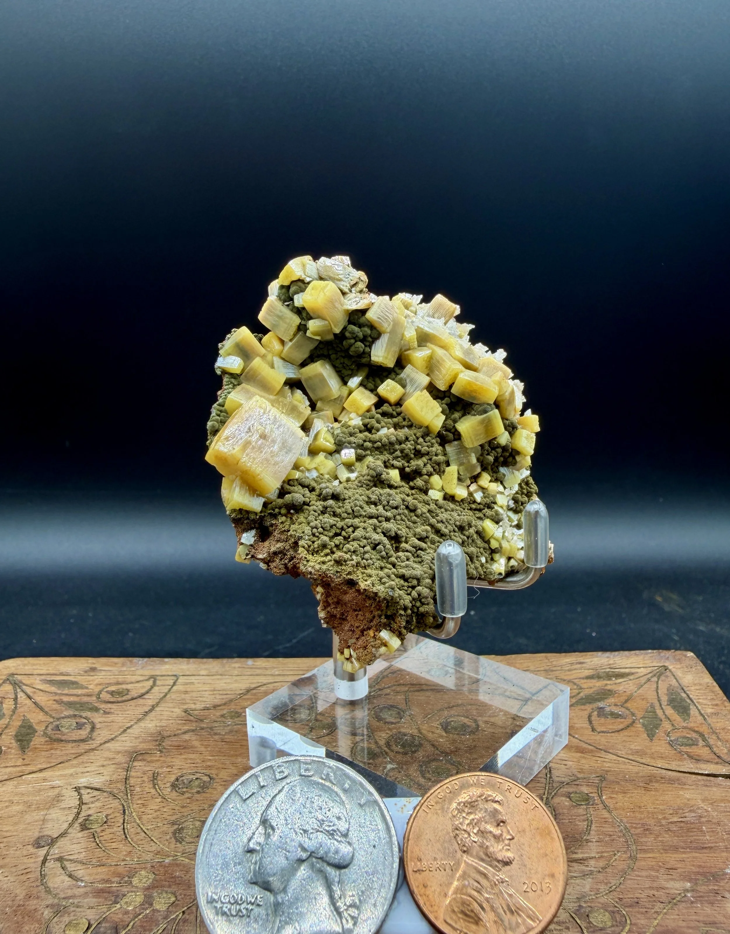 Yellow Wulfenite Cubes on Mimetite Matrix