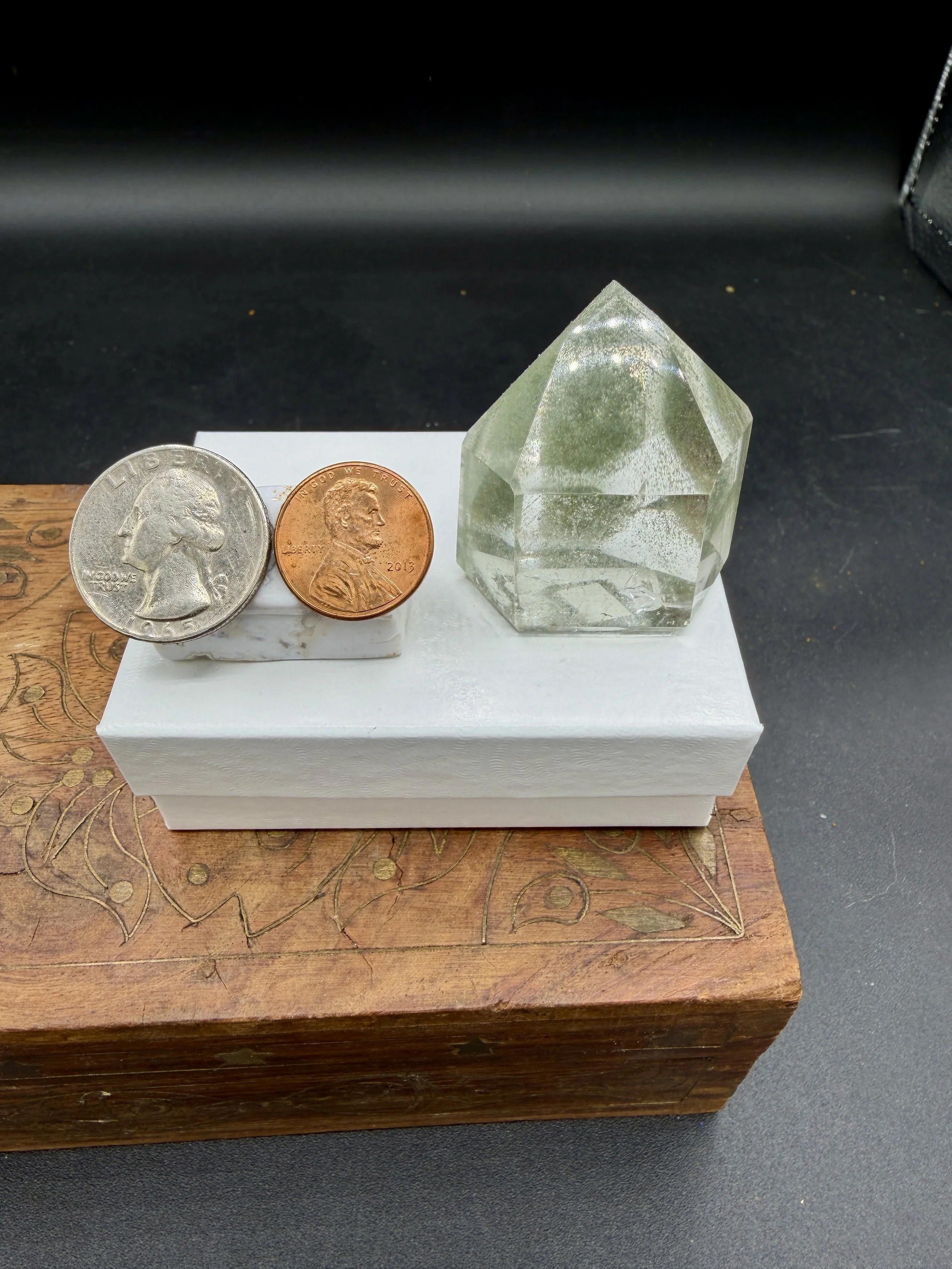 Green Chlorite Phantom Quartz Tower from India