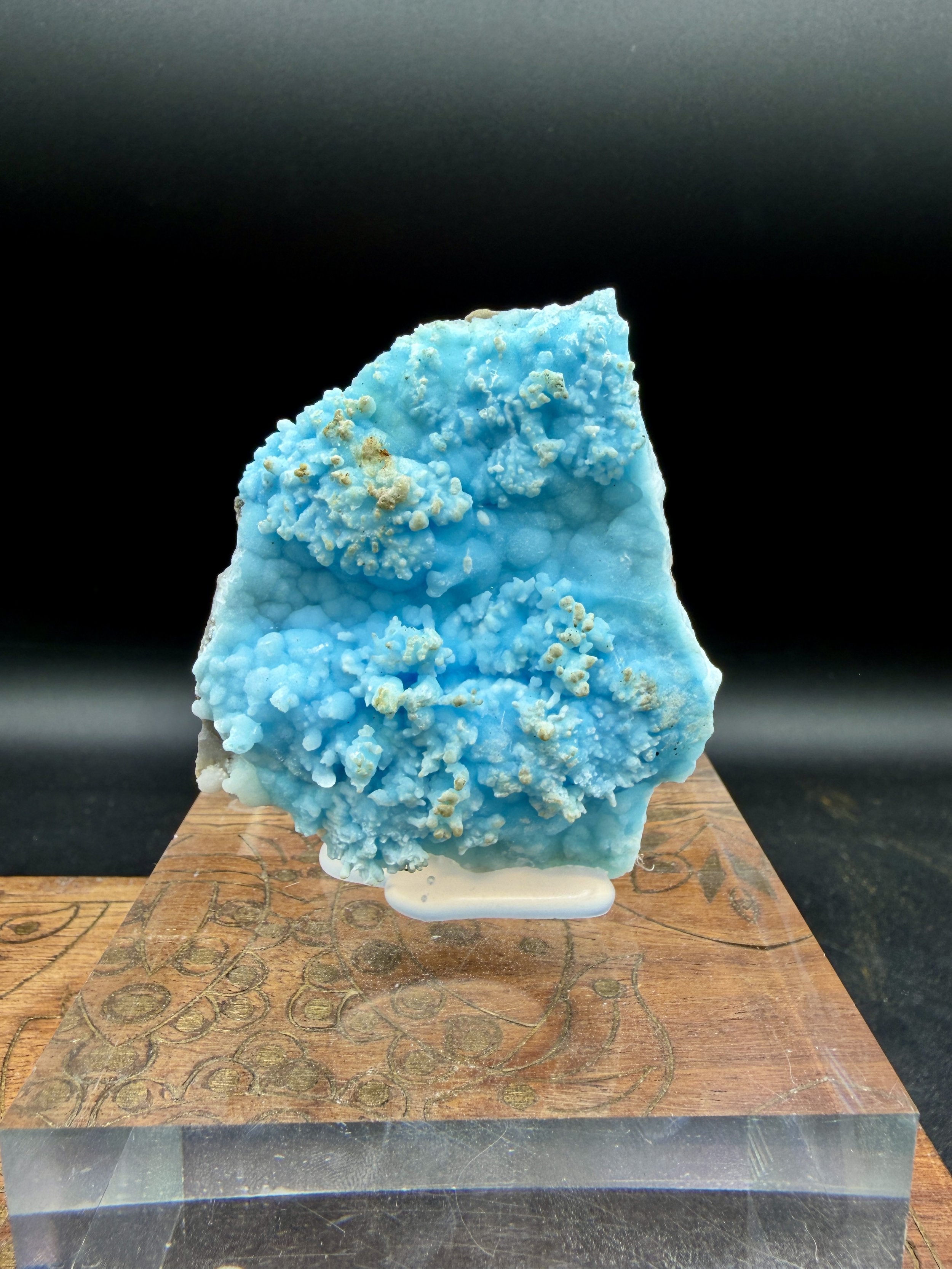 Vibrant Blue Aragonite Specimen