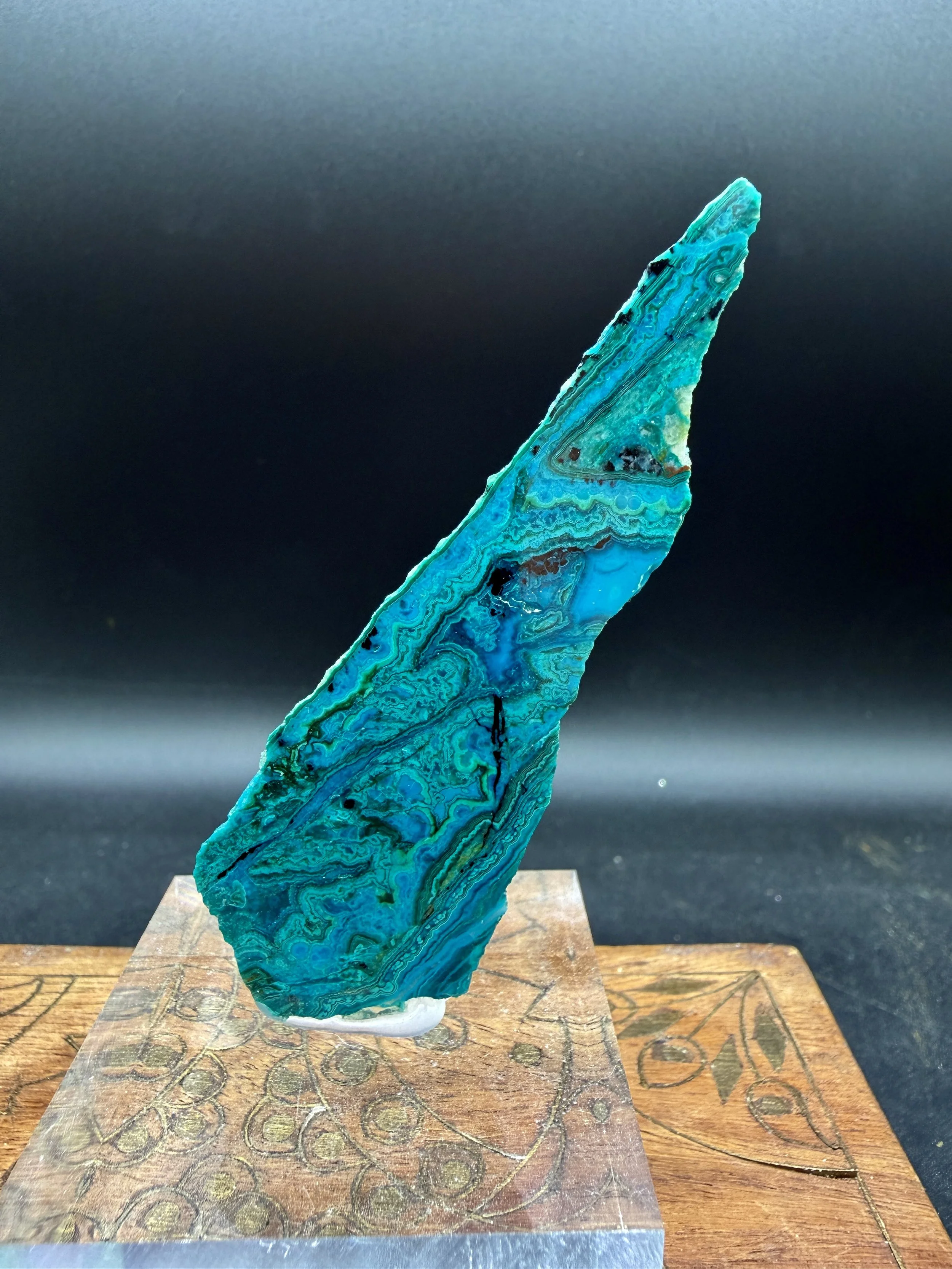 Polished Chrysocolla Ribbon Slice