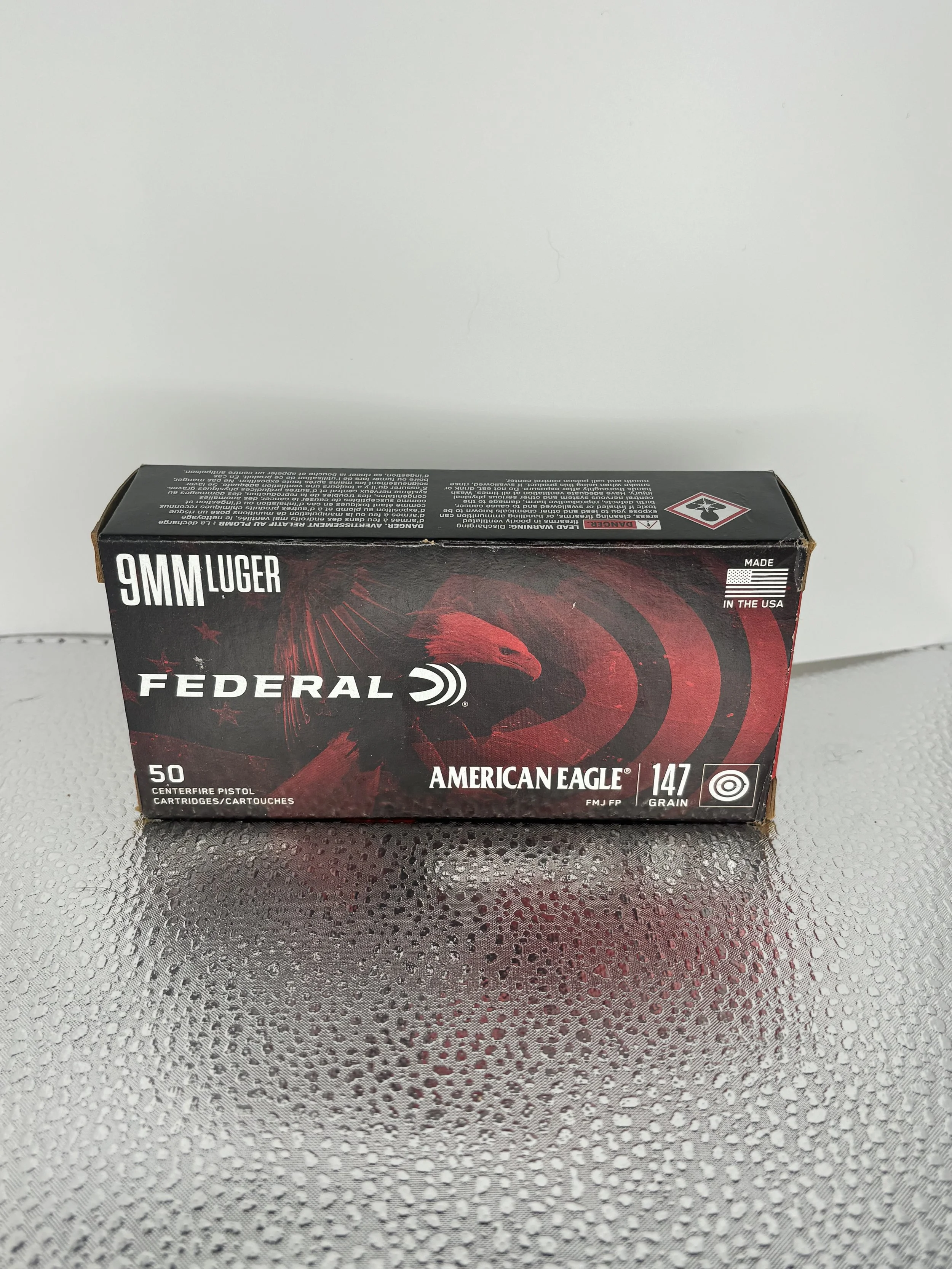 Federal American Eagle 9mm Luger 147Gr FMJ Ammo - Box of 50