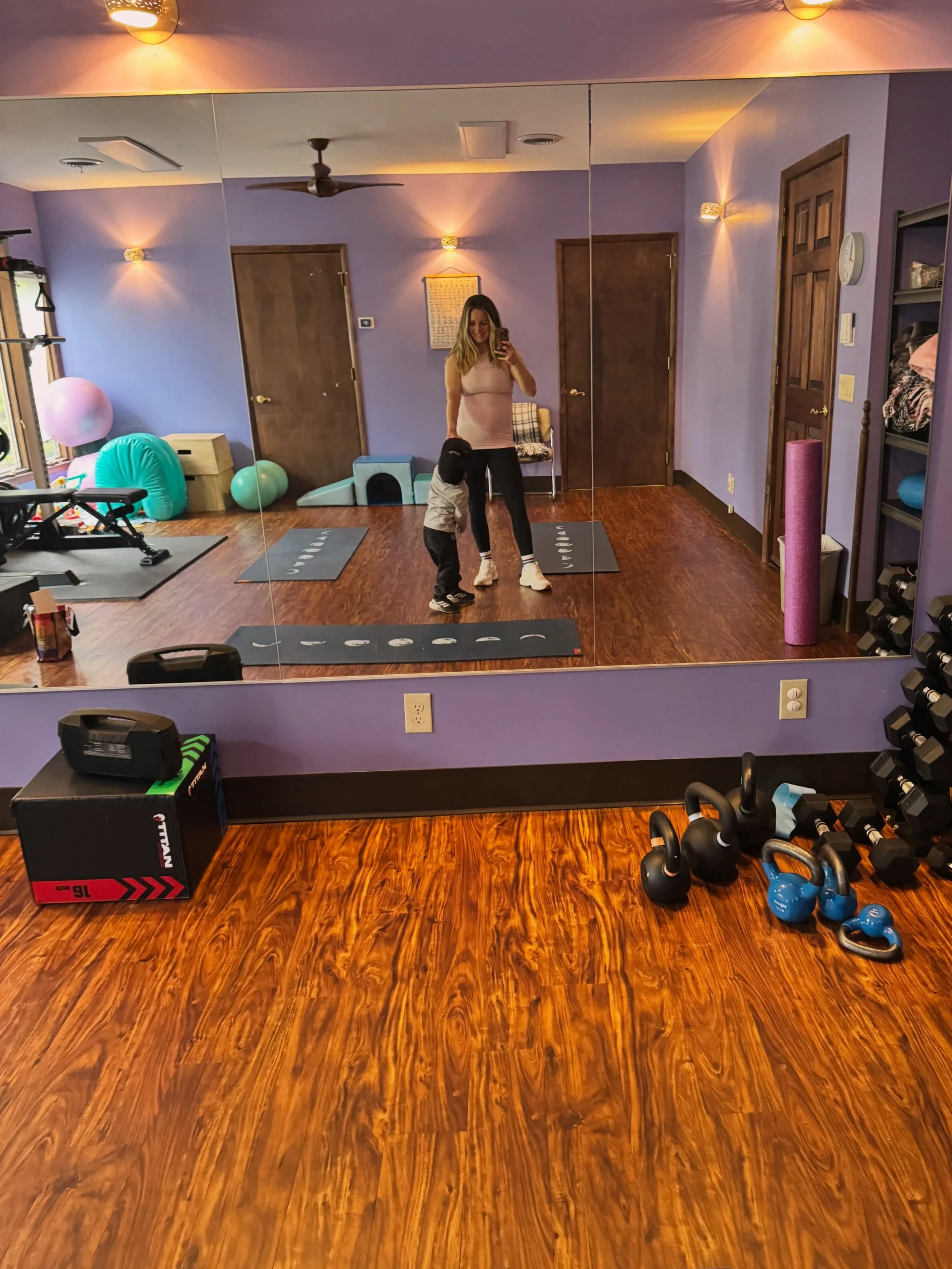 My little buddy joined today&rsquo;s in-person postpartum strength class 🤗 (well&hellip; buddies x2 👦🏼🤰🏼)

I brought several monster trucks, race cars, toy motorcycles, and snacks&mdash;but he didn&rsquo;t play much. He mostly watched the workou