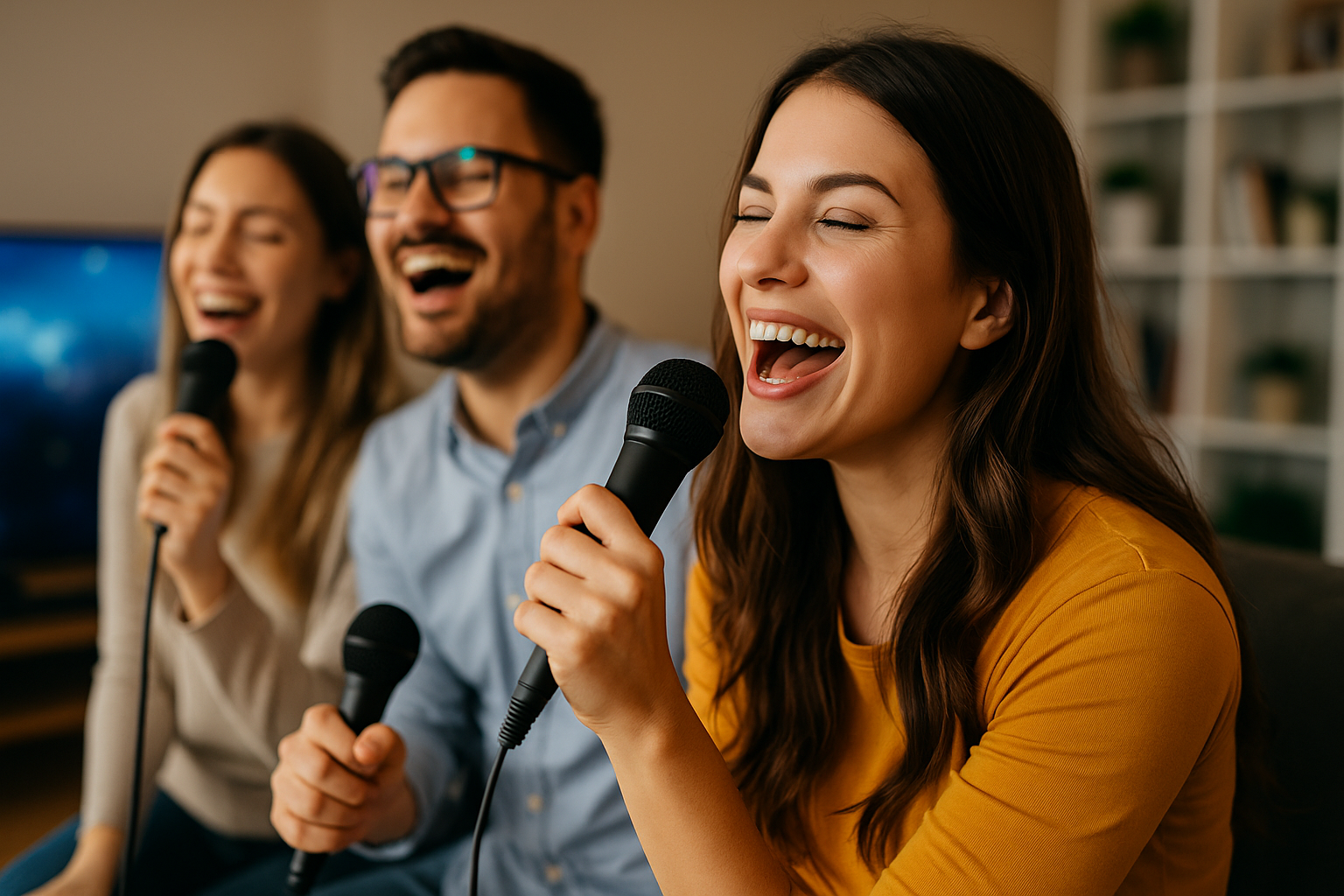 Karaoke med professionellt ljud och stämningsbelysning på företagsfest