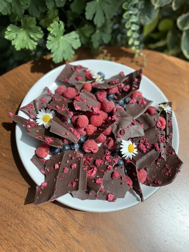 Chocolate Bark with Raspberries