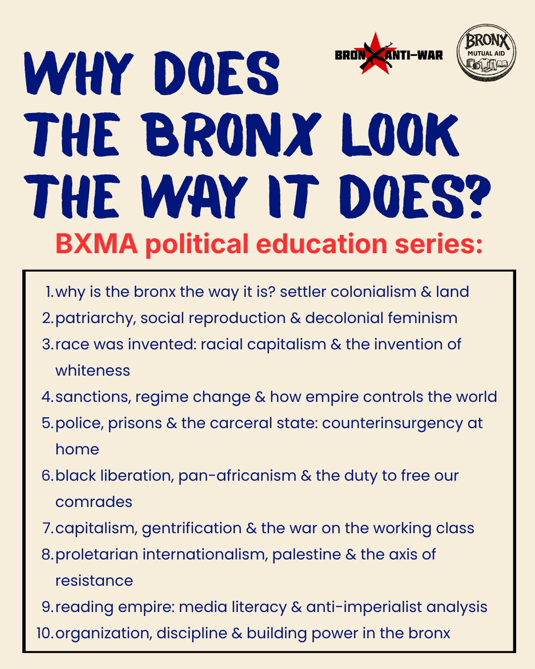BXAW Political Education Series