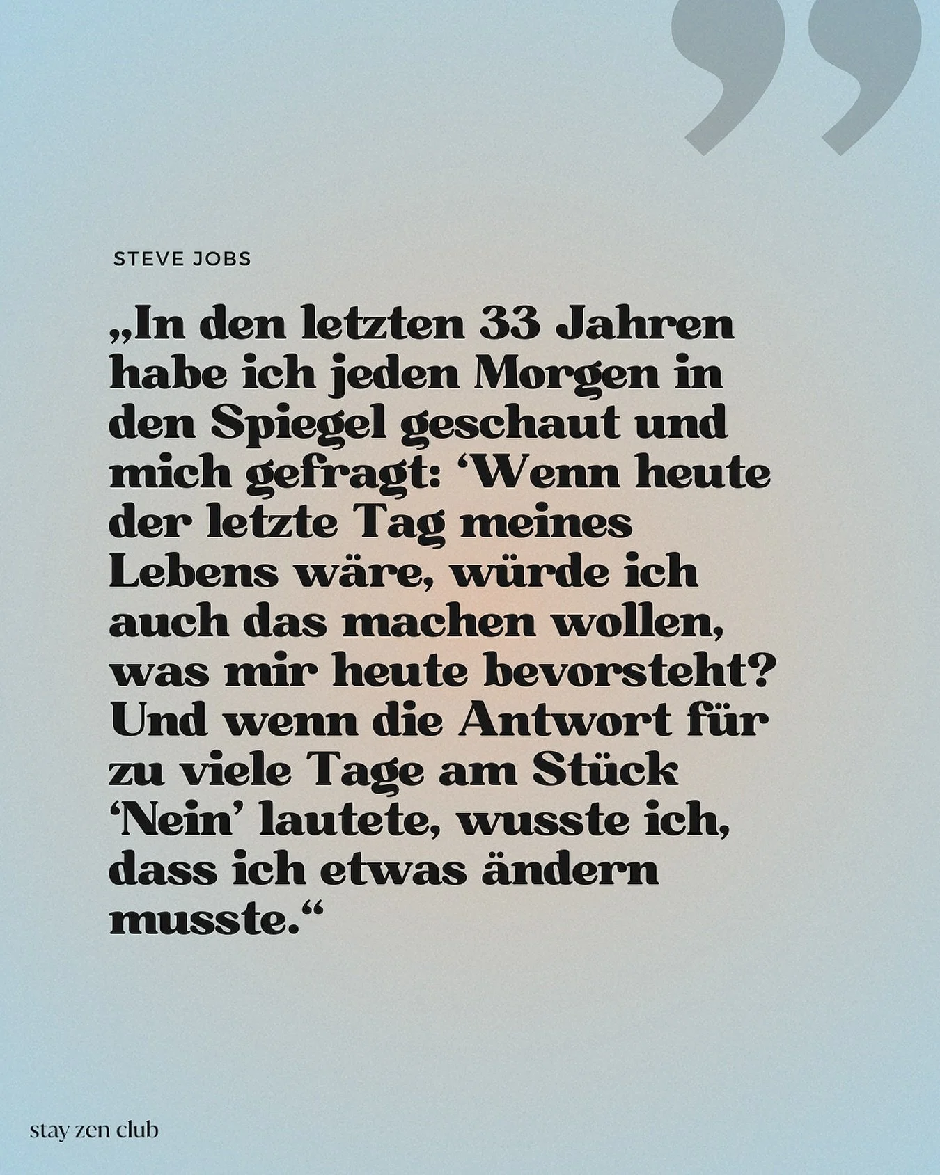 Und du so ?

&bdquo;Wenn du in den Spiegel schaust &ndash; was siehst du? 👀
Bist du gl&uuml;cklich mit dem, was du gerade tust, oder sp&uuml;rst du dieses Ziehen im Bauch, weil dein Job dich nicht erf&uuml;llt?
Stell dir vor, du m&uuml;sstest das no