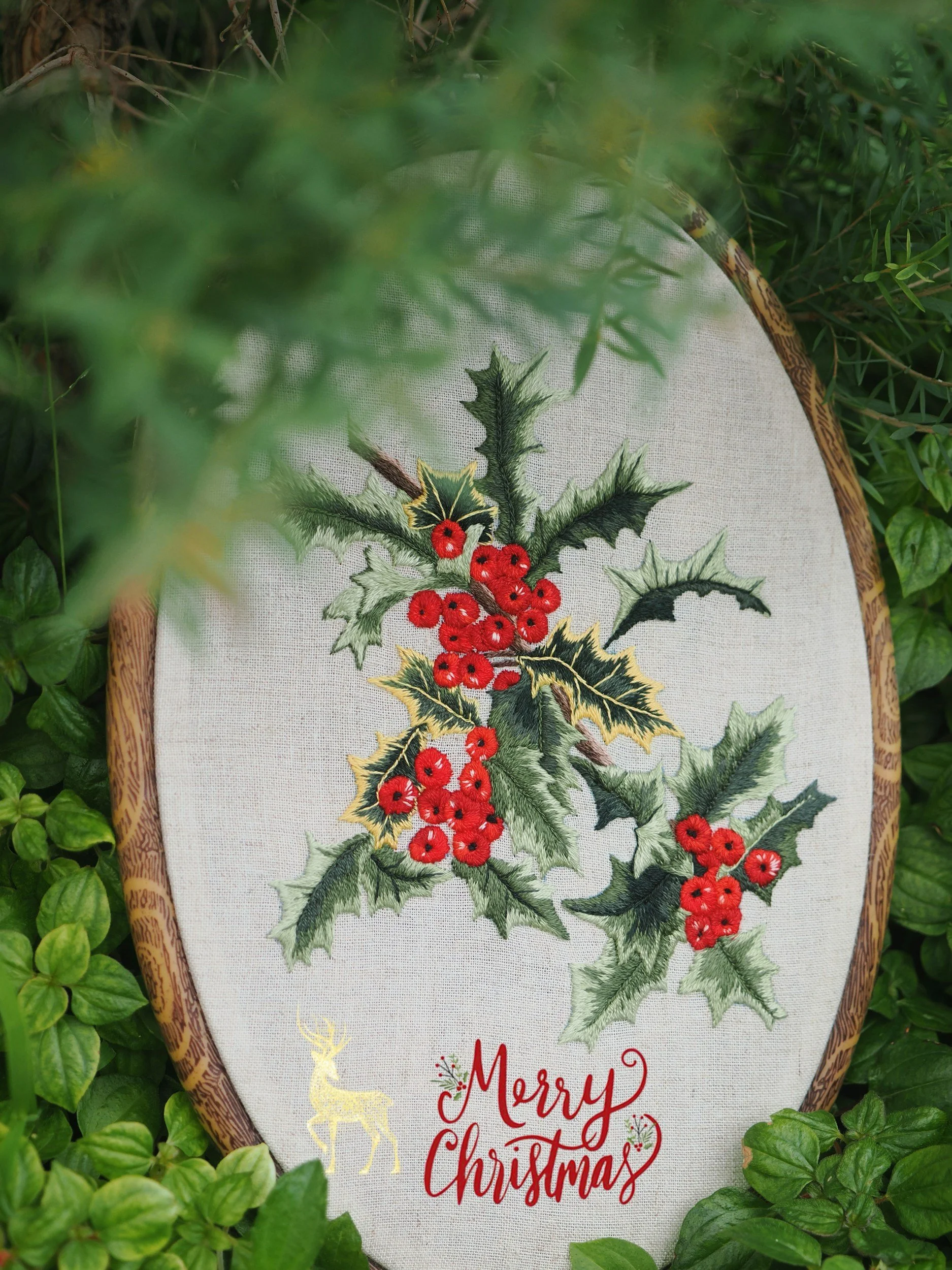Embroidered Holiday Greeting Card