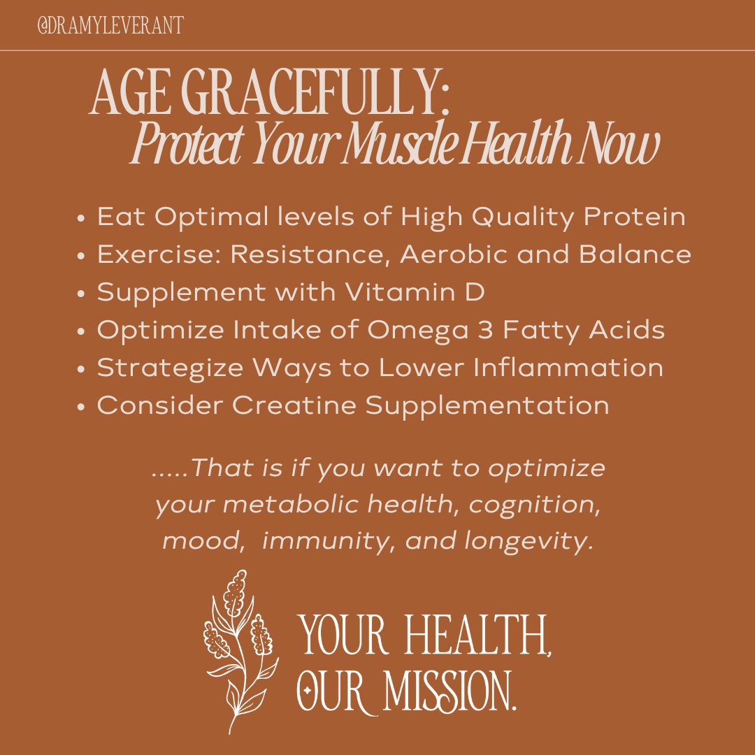 Sarcopenia is the age-related loss of muscle size, strength and function. We start losing muscle around age 30. If the trend is not reversed we can expect not only increased frailty and weakness, but a slow motion avalanche on our metabolic health, c