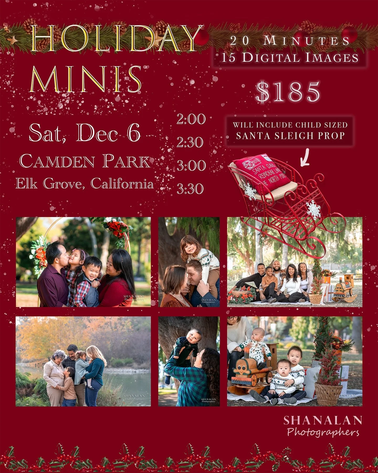 Join us for our 2nd annual holiday mini sessions, link in bio! These were our most popular sessions last year, which we photographed at McKinley Park (pictured). This year, we’re holding them closer to home in Camden Park with a festive natural