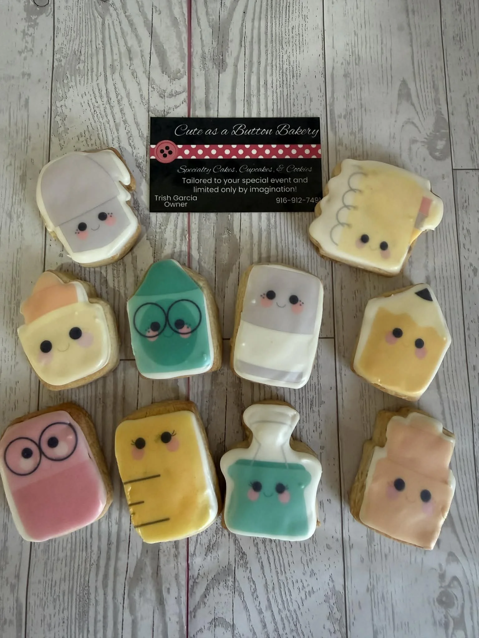 Back to School - Bag of 10 Mini Schoo Supplies Cookies