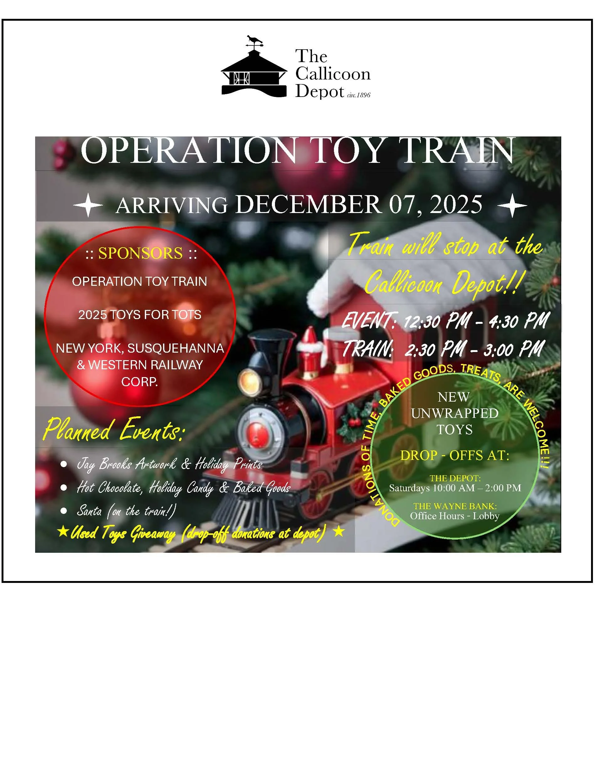 Operation Toy Train and Used Toy Giveaway