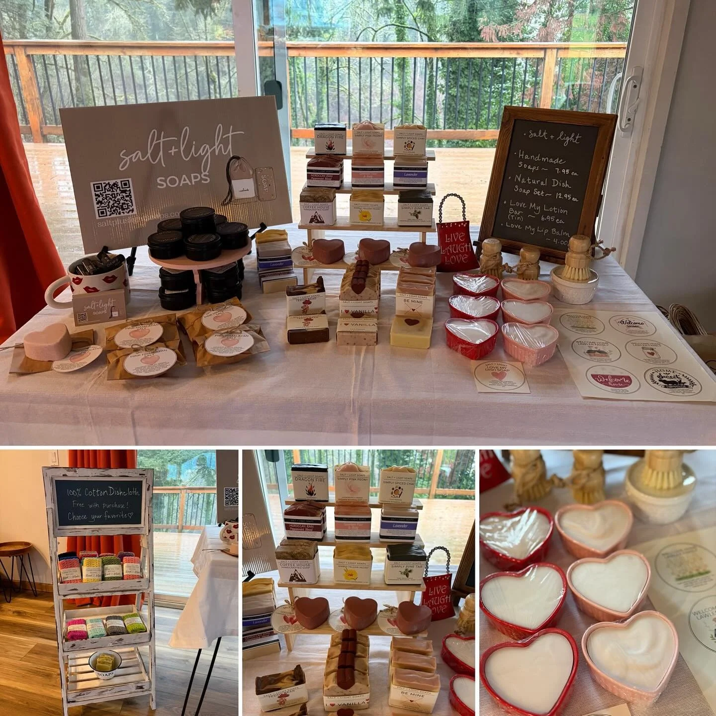 We are so excited to be at @saltpluslightsoaps Valentine&rsquo;s Day pop up event today! Go ahead and check out their products! 🤍😍 ✨
