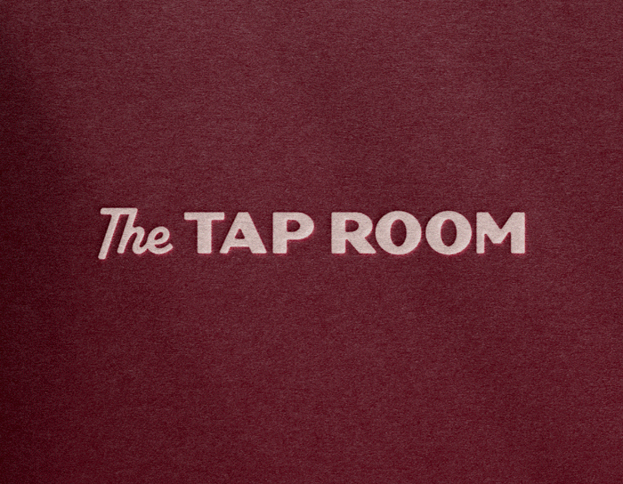The Tap Room branded collateral examples for The Langham, Huntington, Pasadena