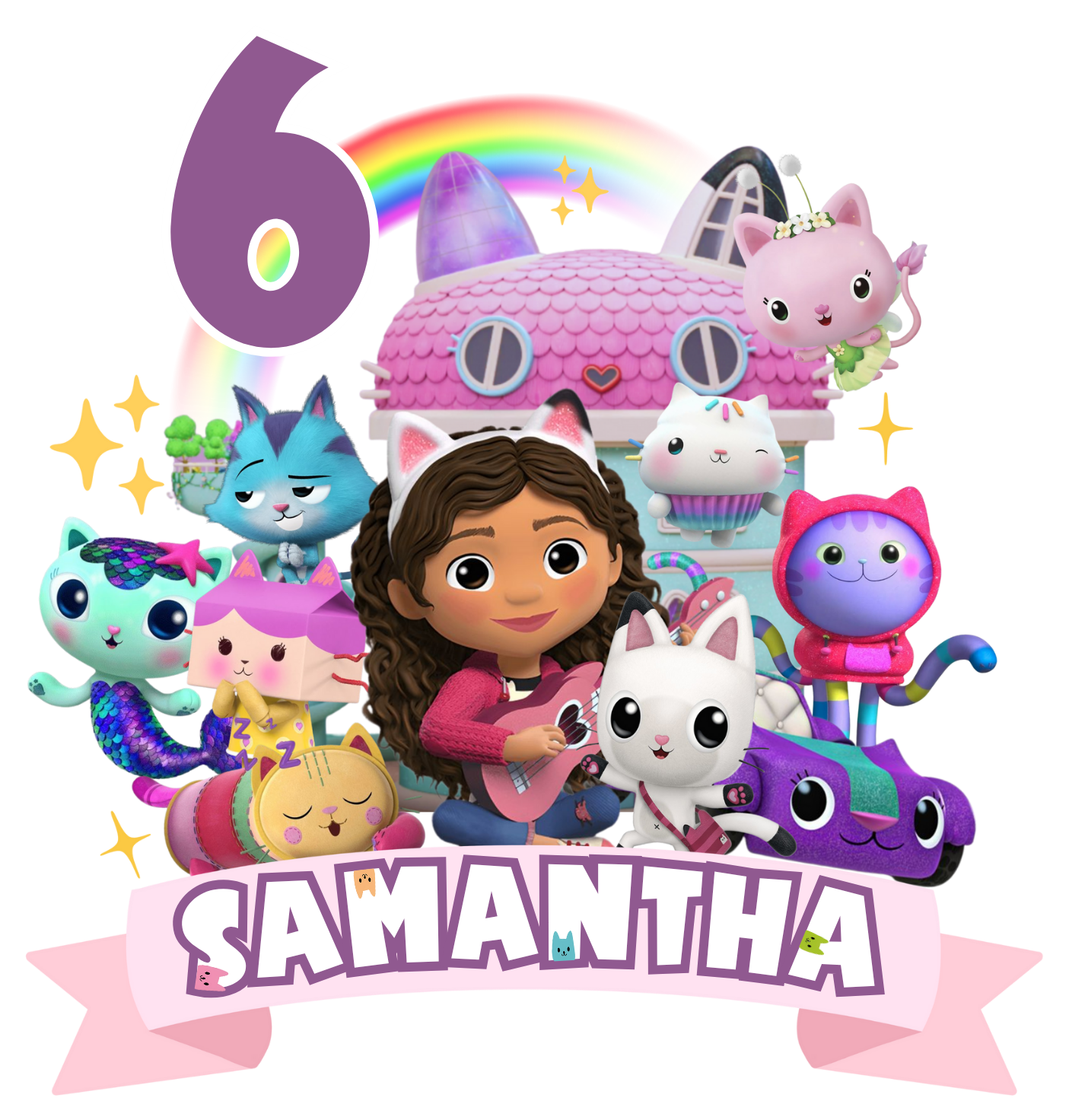 Gabby's Dollhouse 3D Cake Topper