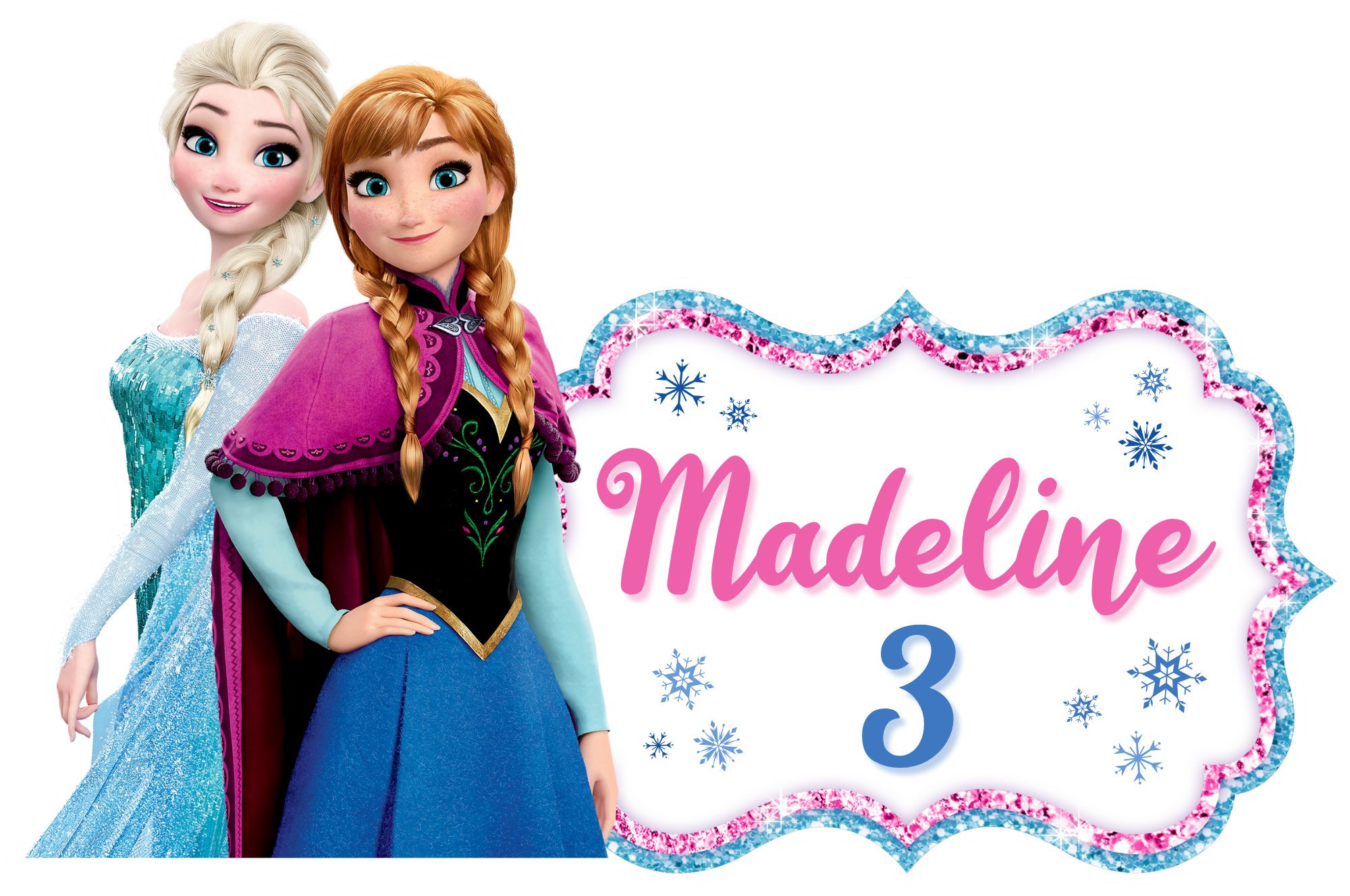Frozen Elsa and Anna 3D Cake Topper