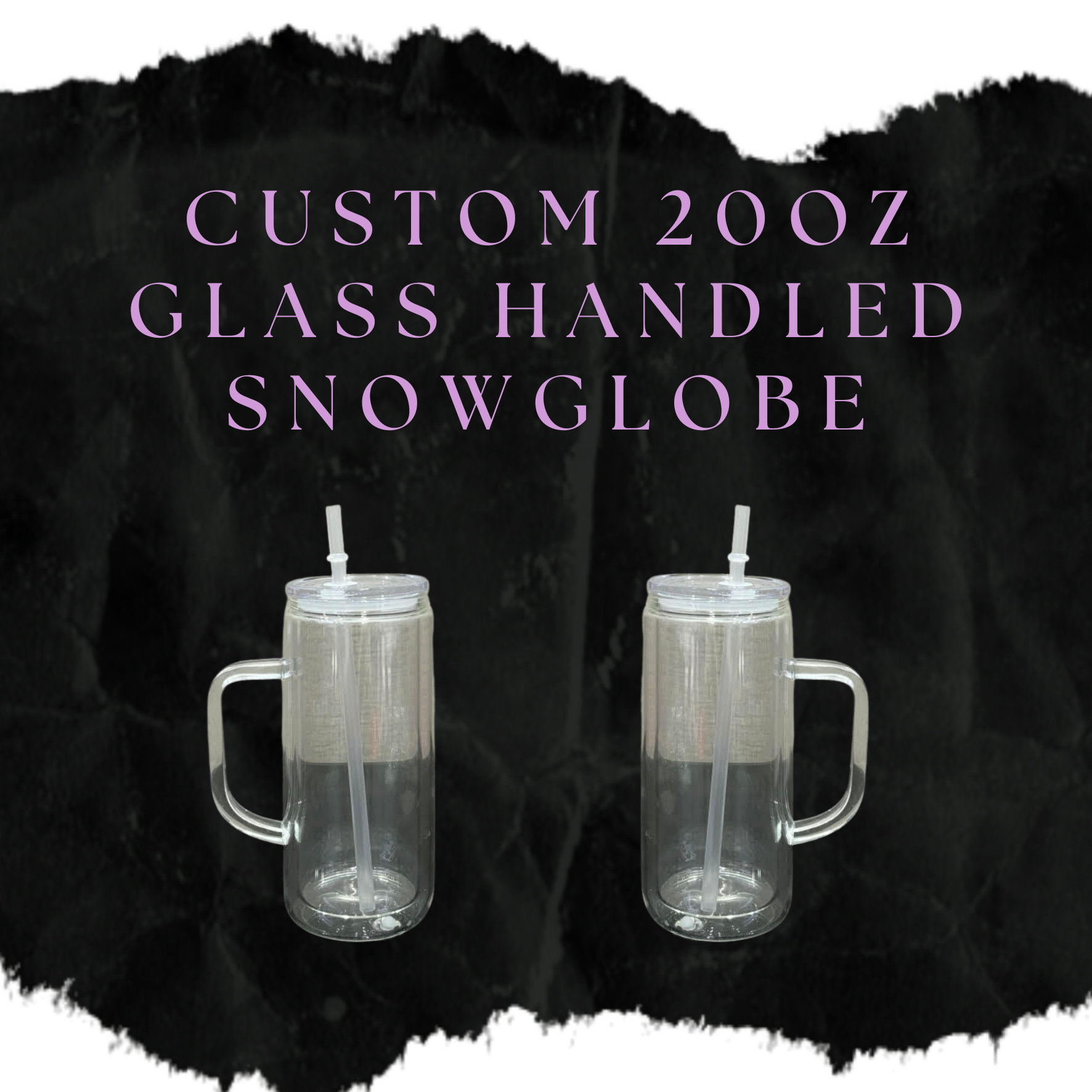 20oz Custom Glass Handled Snow Globe
