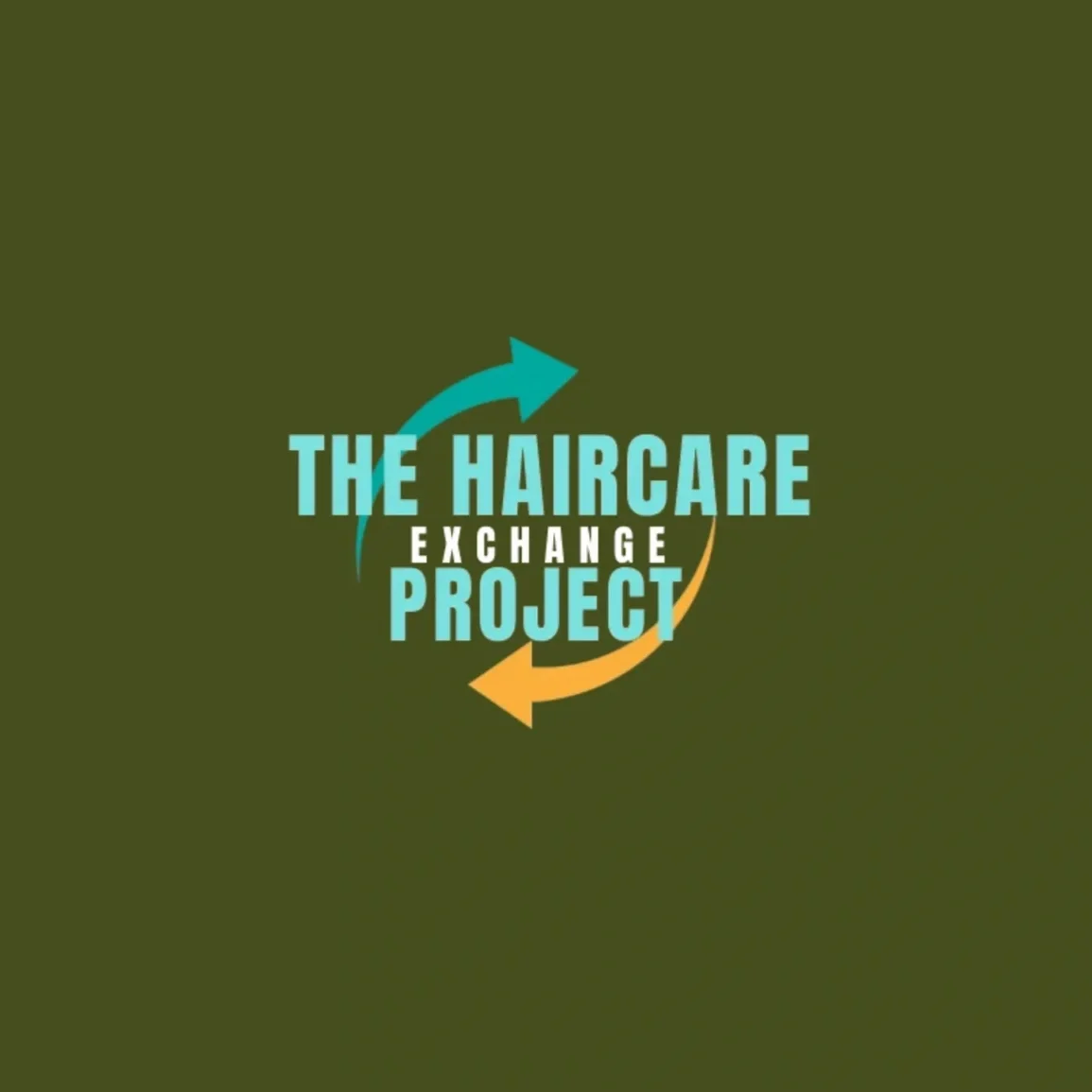 Logo for The Haircare Exchange Project with arrows forming a circle around the text.