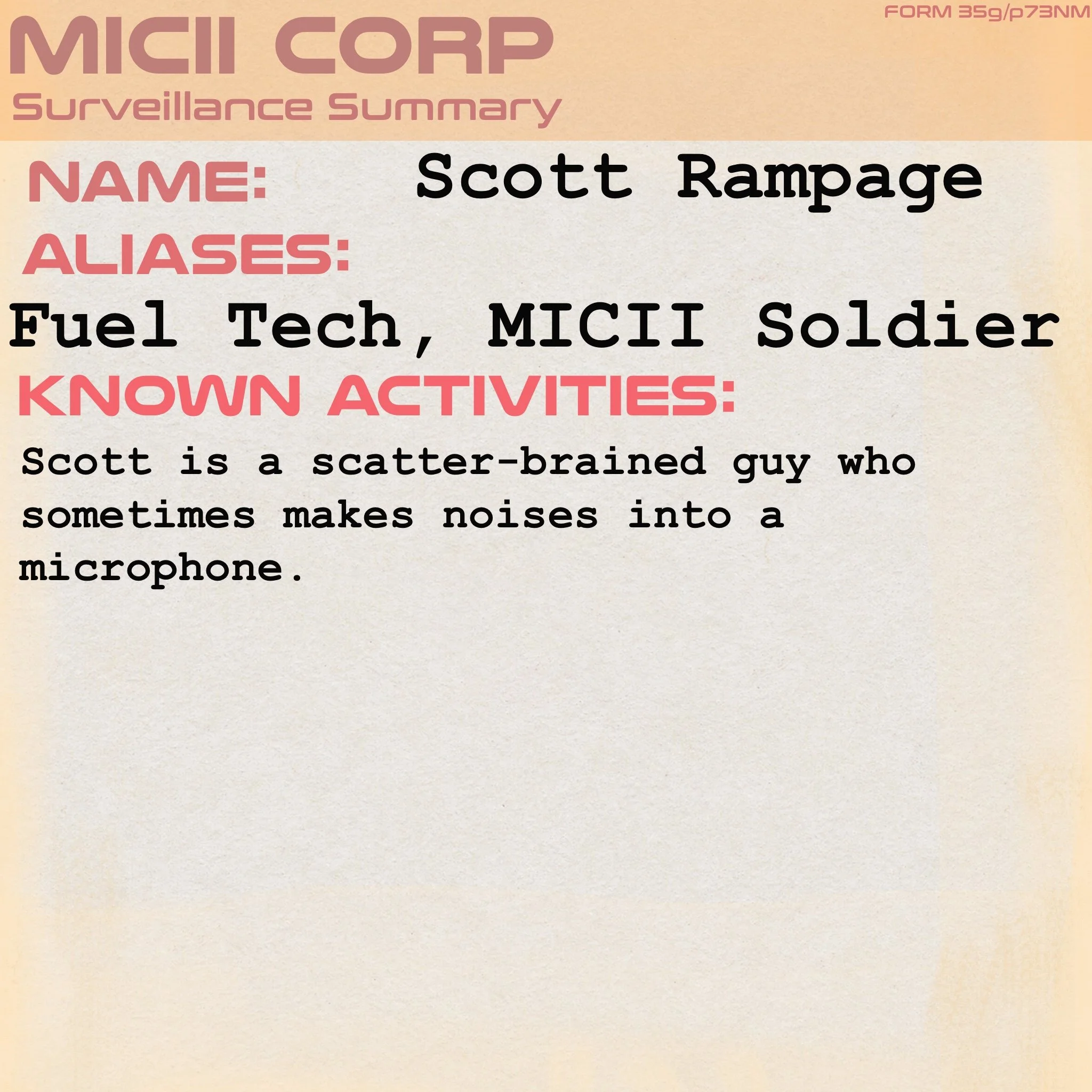 Scott Rampage, Witchpunk