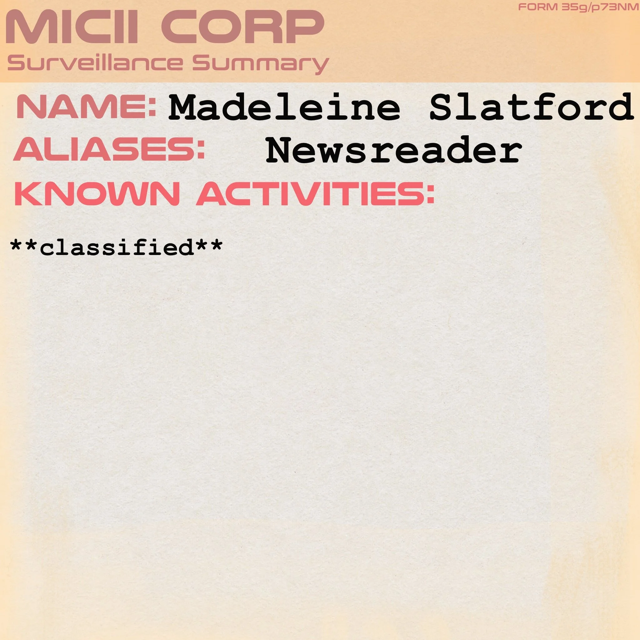 Madeleine Slatford, Witchpunk
