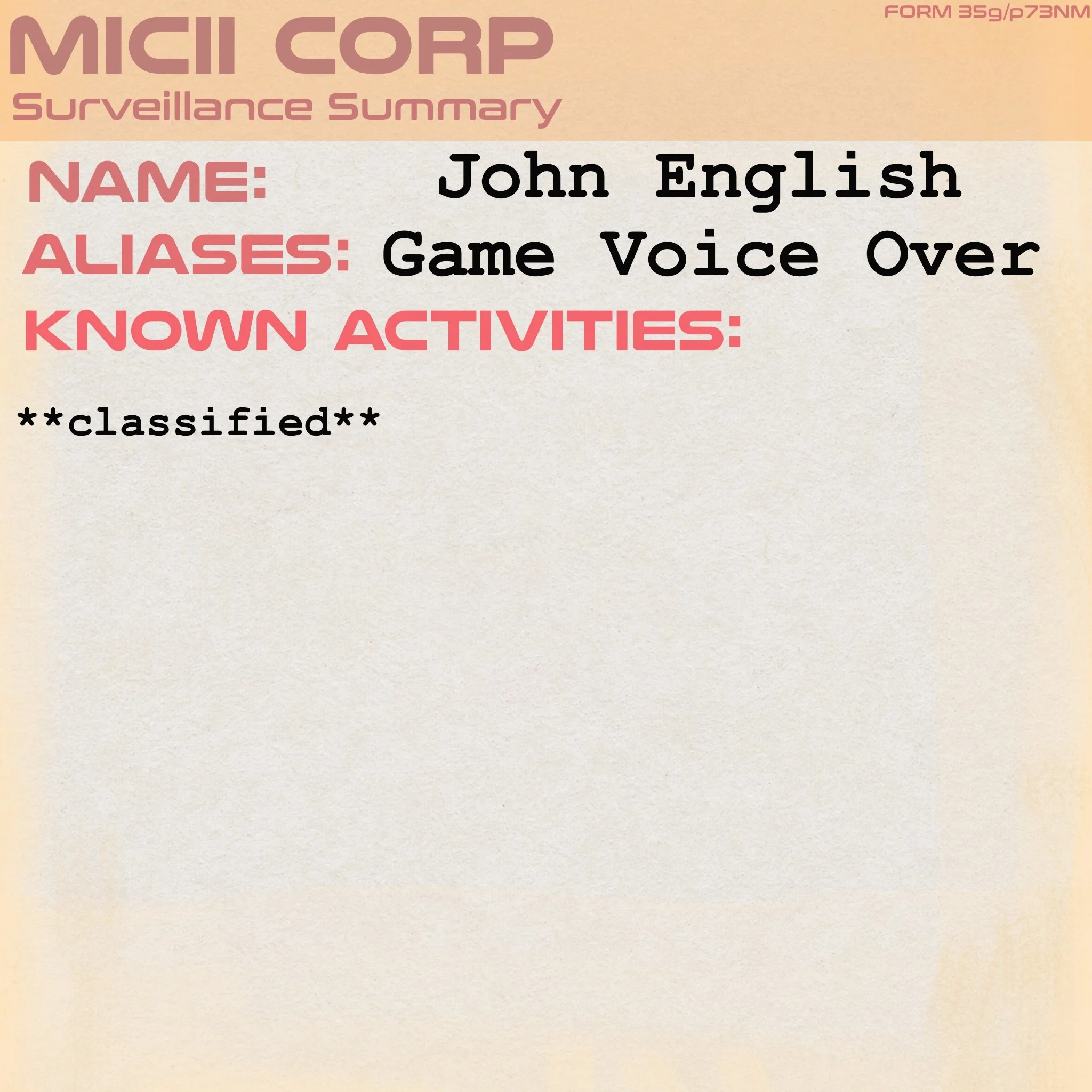 John English, Witchpunk