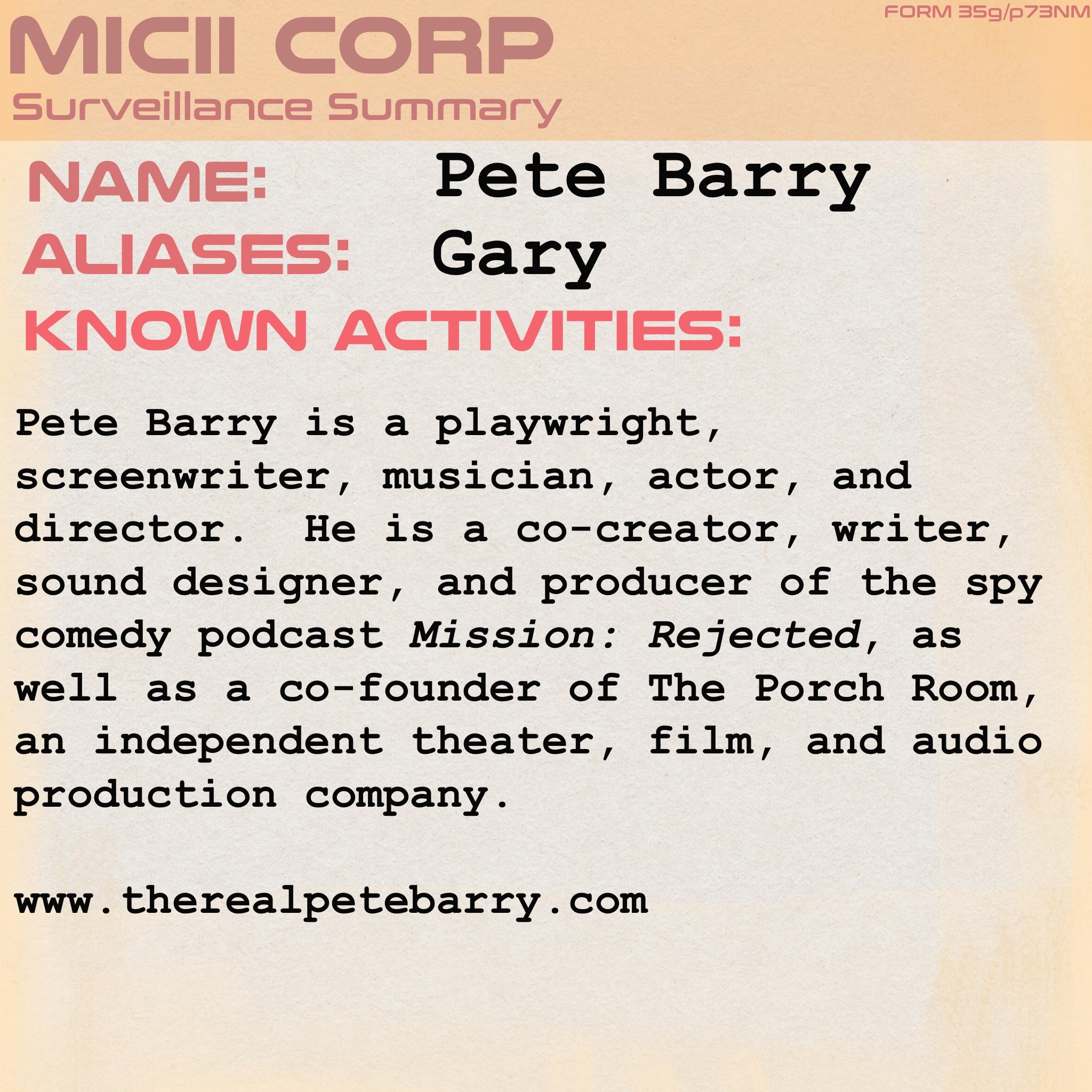 Pete Barry, Witchpunk