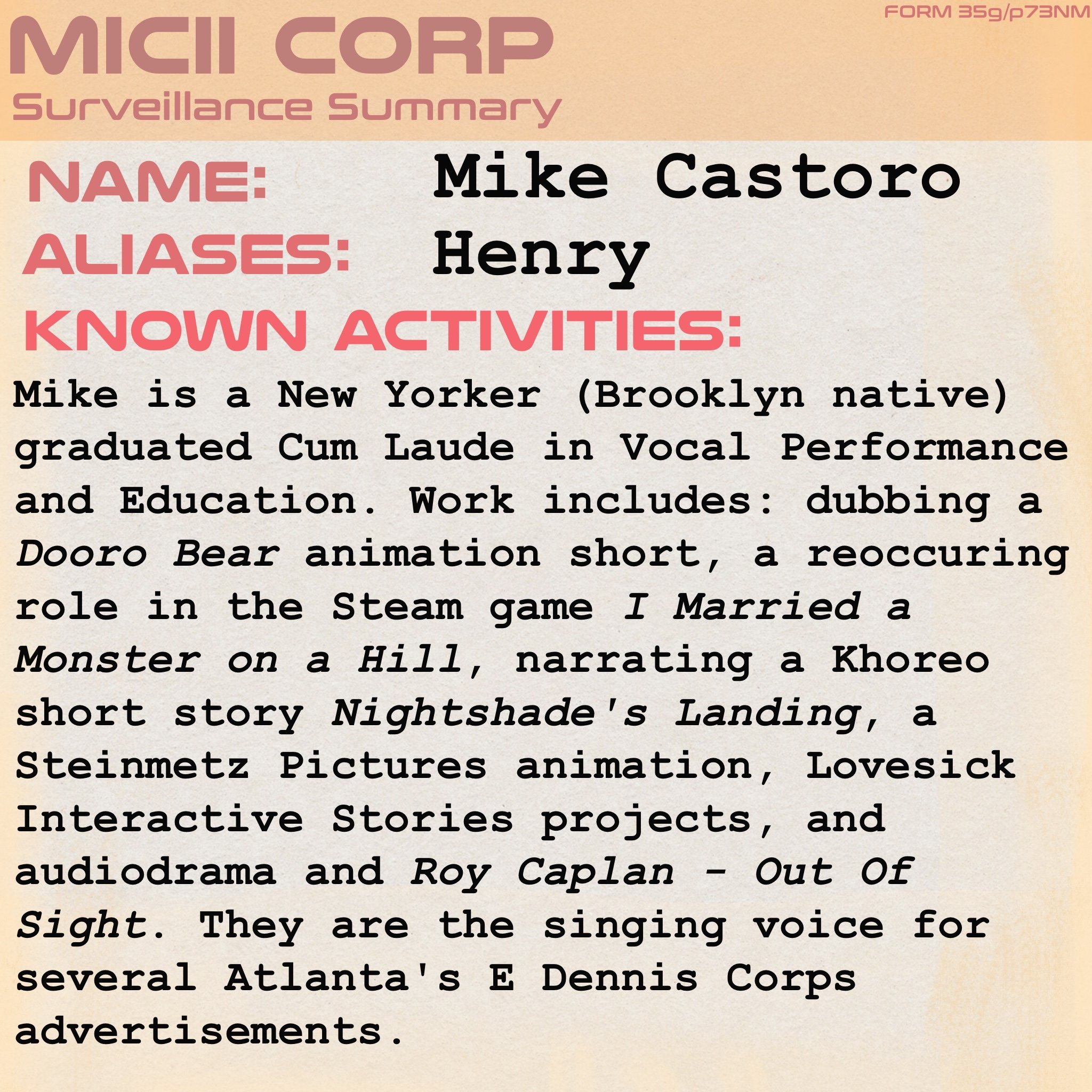 Mike Castoro, Witchpunk